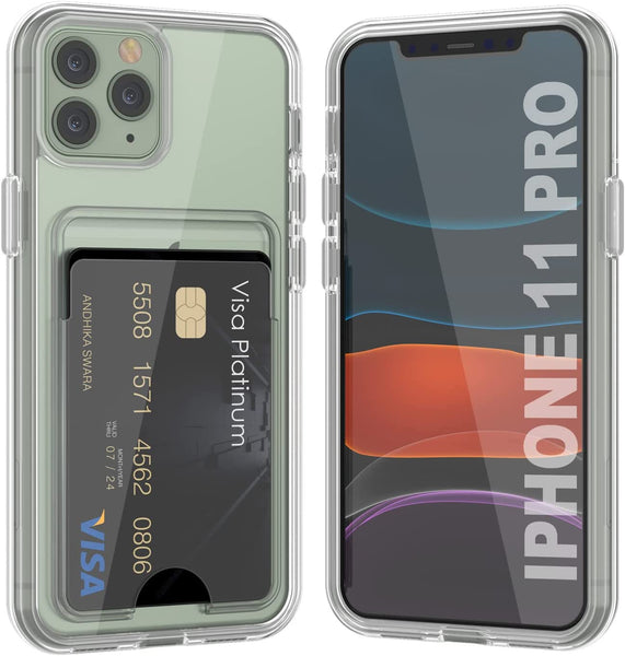 iPhone 11 Pro Card Holder Case [Crystal CardSlot Series] [Slim Fit