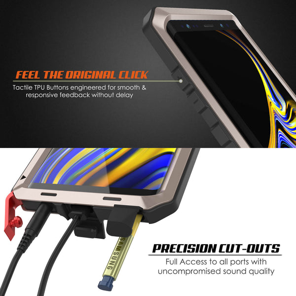 Galaxy Note 9 Case, PUNKcase Metallic Gold Shockproof Slim Metal