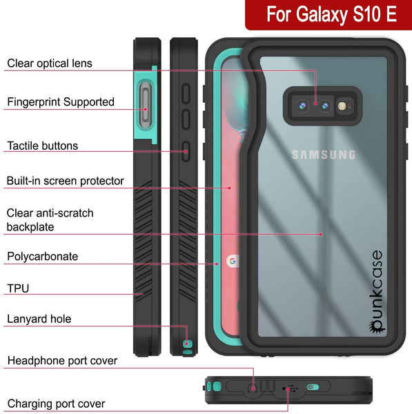 Galaxy S10e Water/Shock/Snowproof Screen Protector Case [Teal