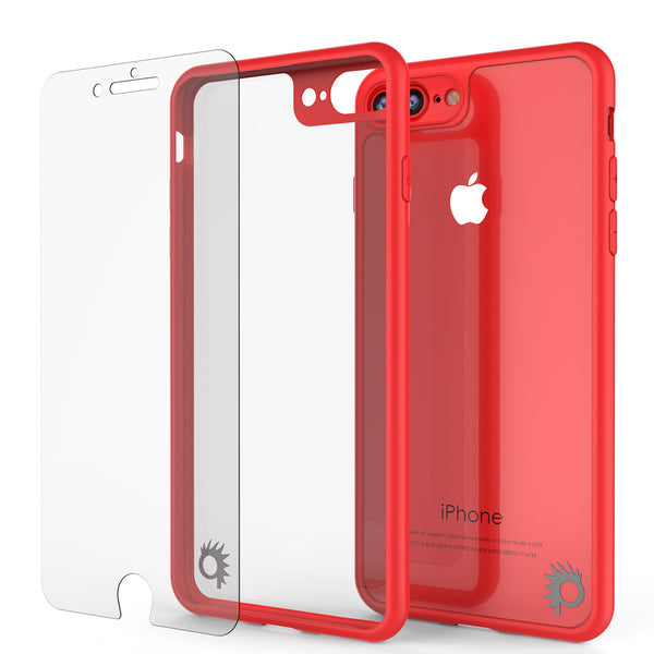 Apple iPhone 7 (RED) 本体+蓋付きケース+画面保護フィルム iPhone 7+ Plus Case [MASK Series] [RED] Full Body Hybrid Dual
