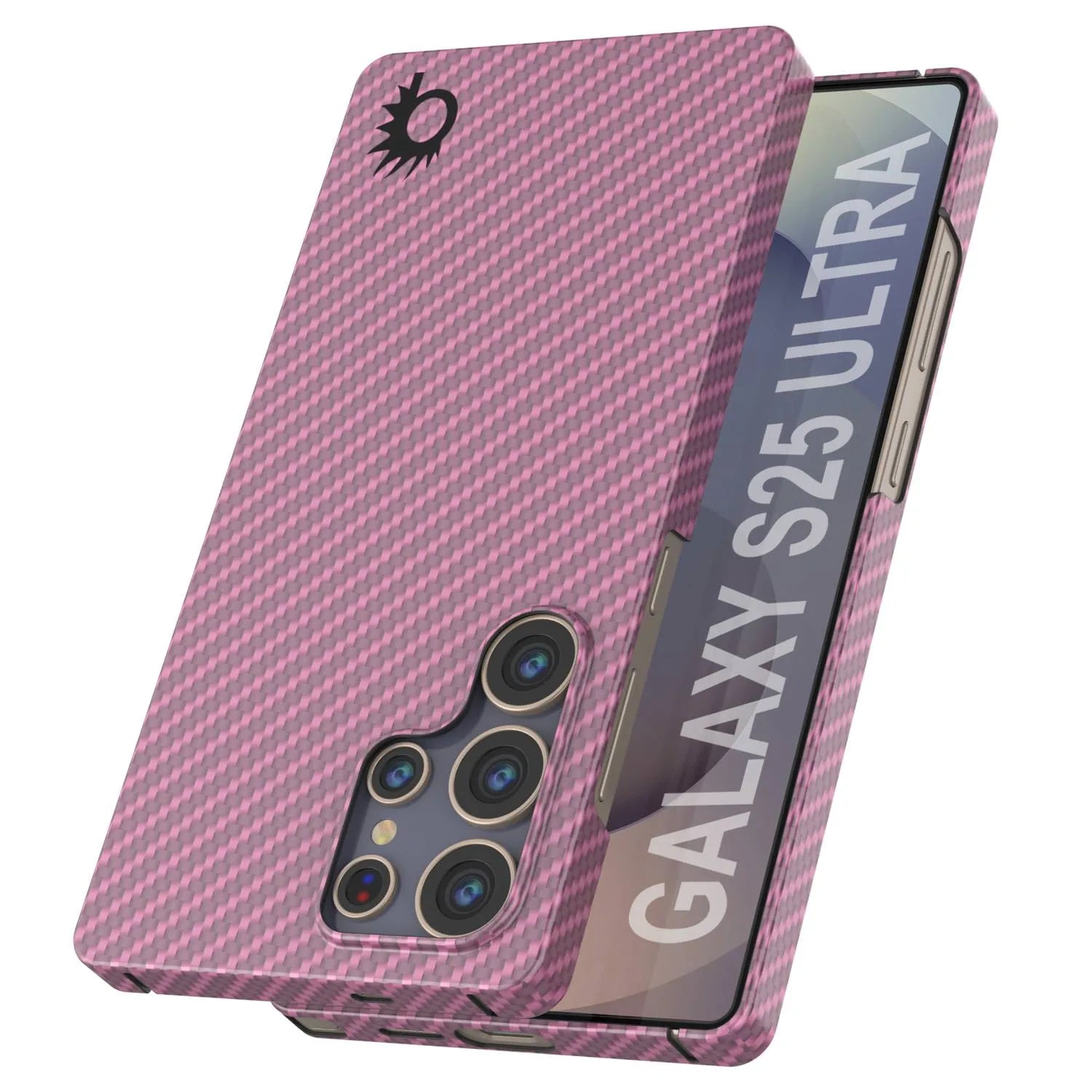 Punkcase Galaxy S25 Ultra Carbon Fiber Case [AramidShield Series] Ultra Slim & Light Kevlar [Pink], Pink