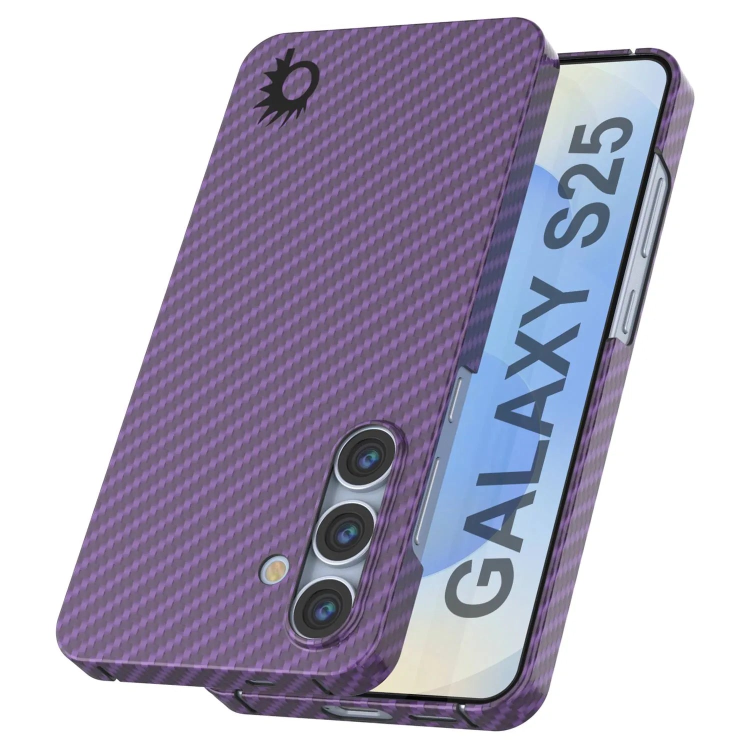 Punkcase Galaxy S25 Plus Carbon Fiber Case [AramidShield Series] Ultra Slim & Light Kevlar [Purple]