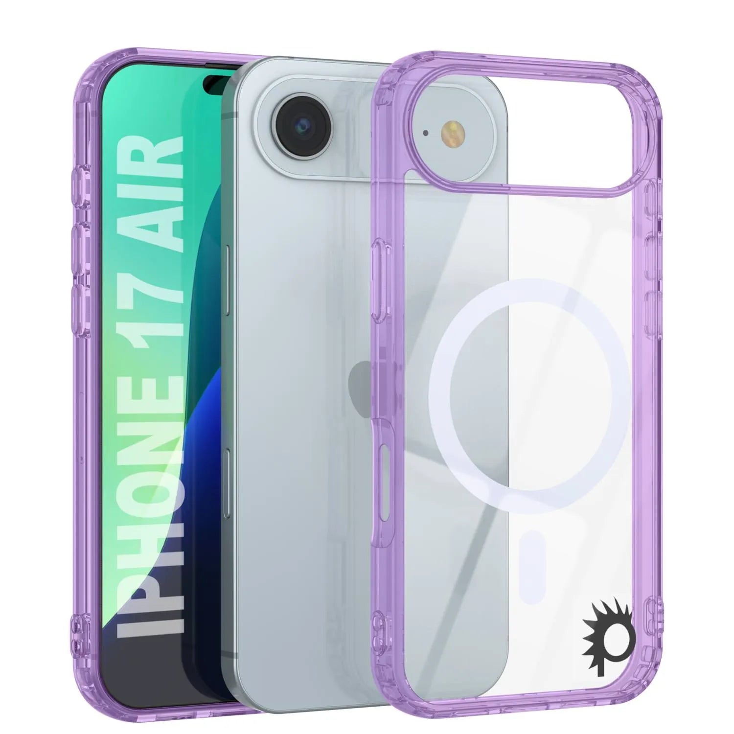 Punkcase iPhone 17 Air Magnetic Wireless Charging Case [ClearMag Series][Purple]