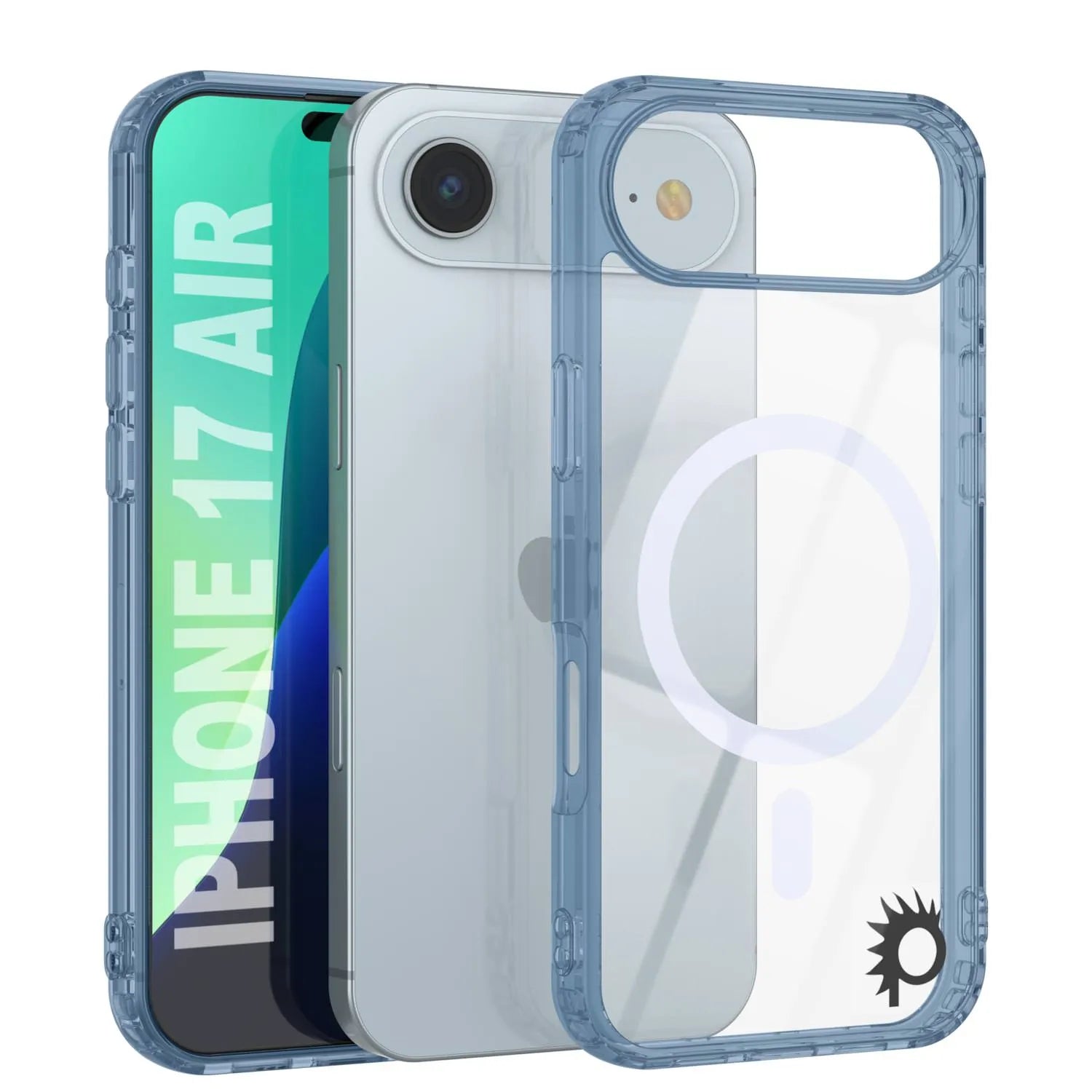 Punkcase iPhone 17 Air Magnetic Wireless Charging Case [ClearMag Series][Navy]
