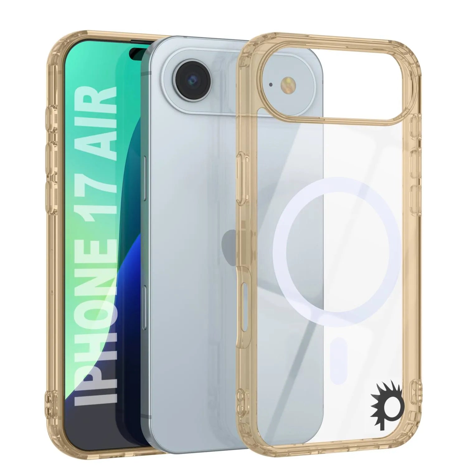 Punkcase iPhone 17 Air Magnetic Wireless Charging Case [ClearMag Series][Gold]