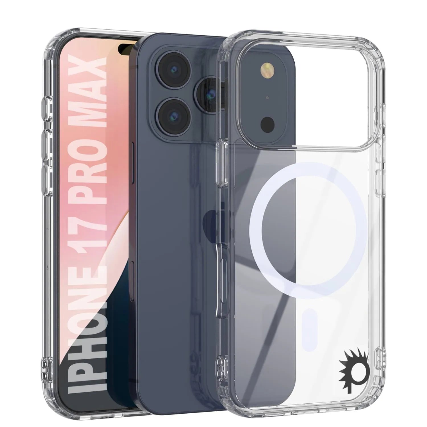 Punkcase iPhone 17 Pro Max Magnetic Wireless Charging Case [ClearMag Series][Clear]