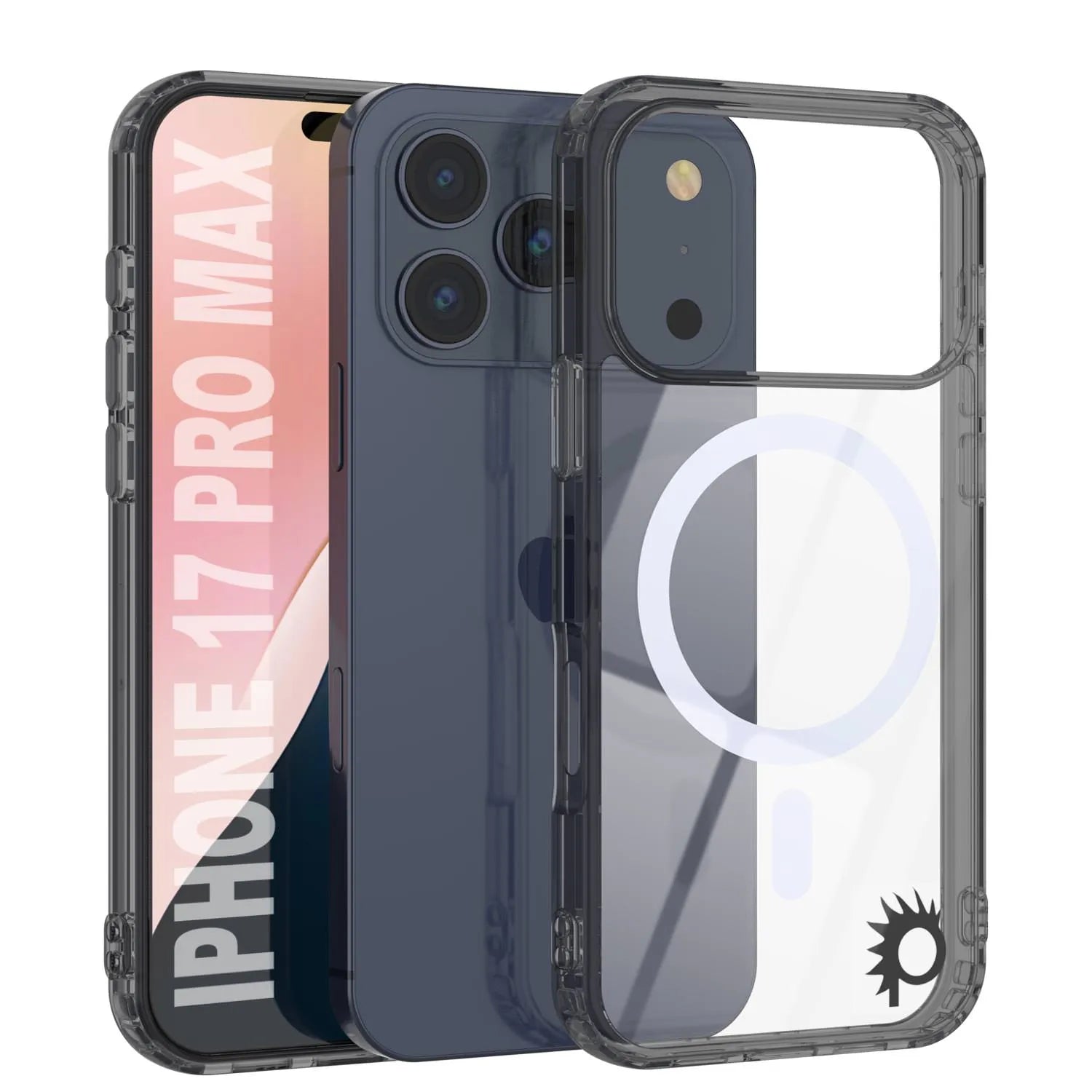 Punkcase iPhone 17 Pro Max Magnetic Wireless Charging Case [ClearMag Series][Black]