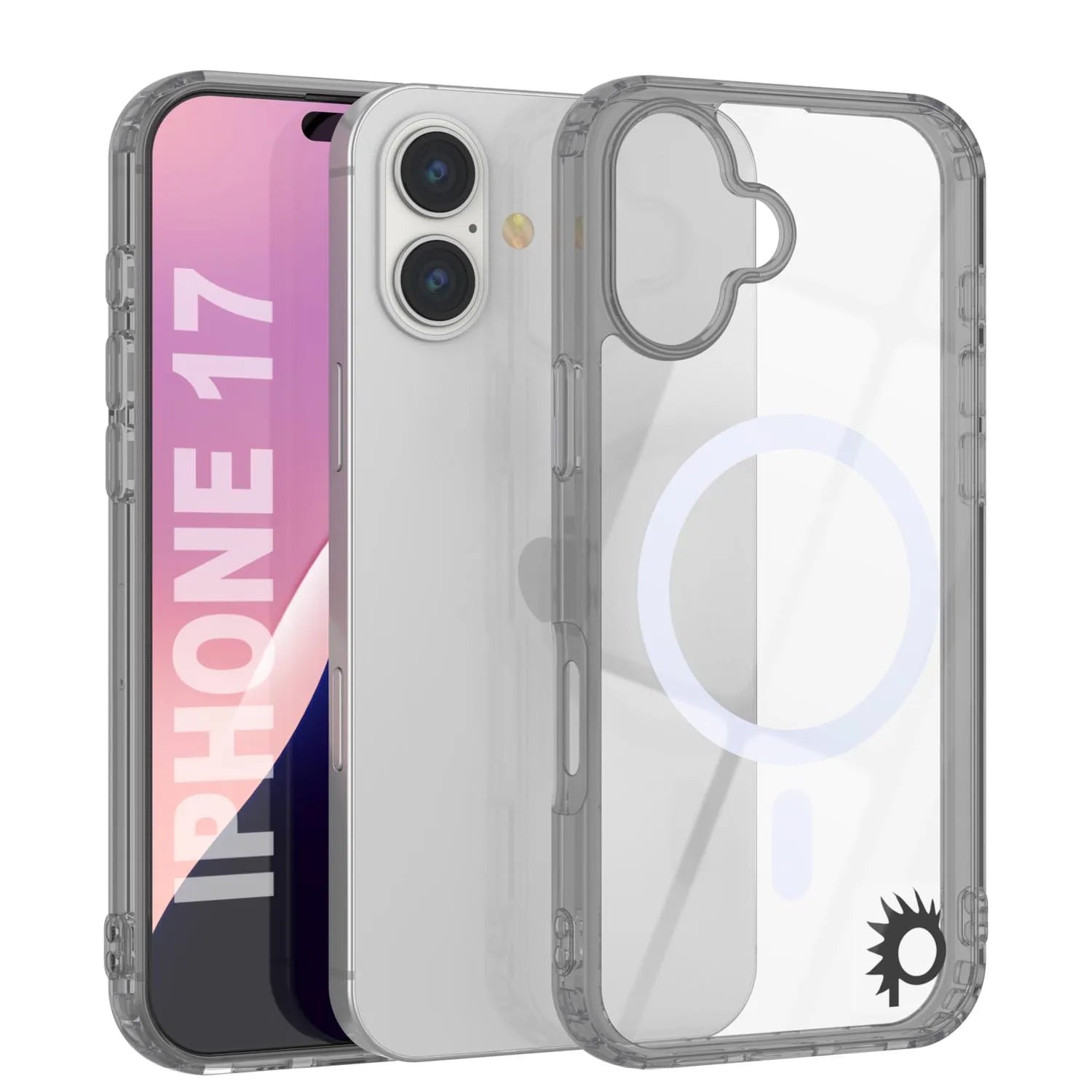 Punkcase iPhone 17 Magnetic Wireless Charging Case [ClearMag Series][Silver]