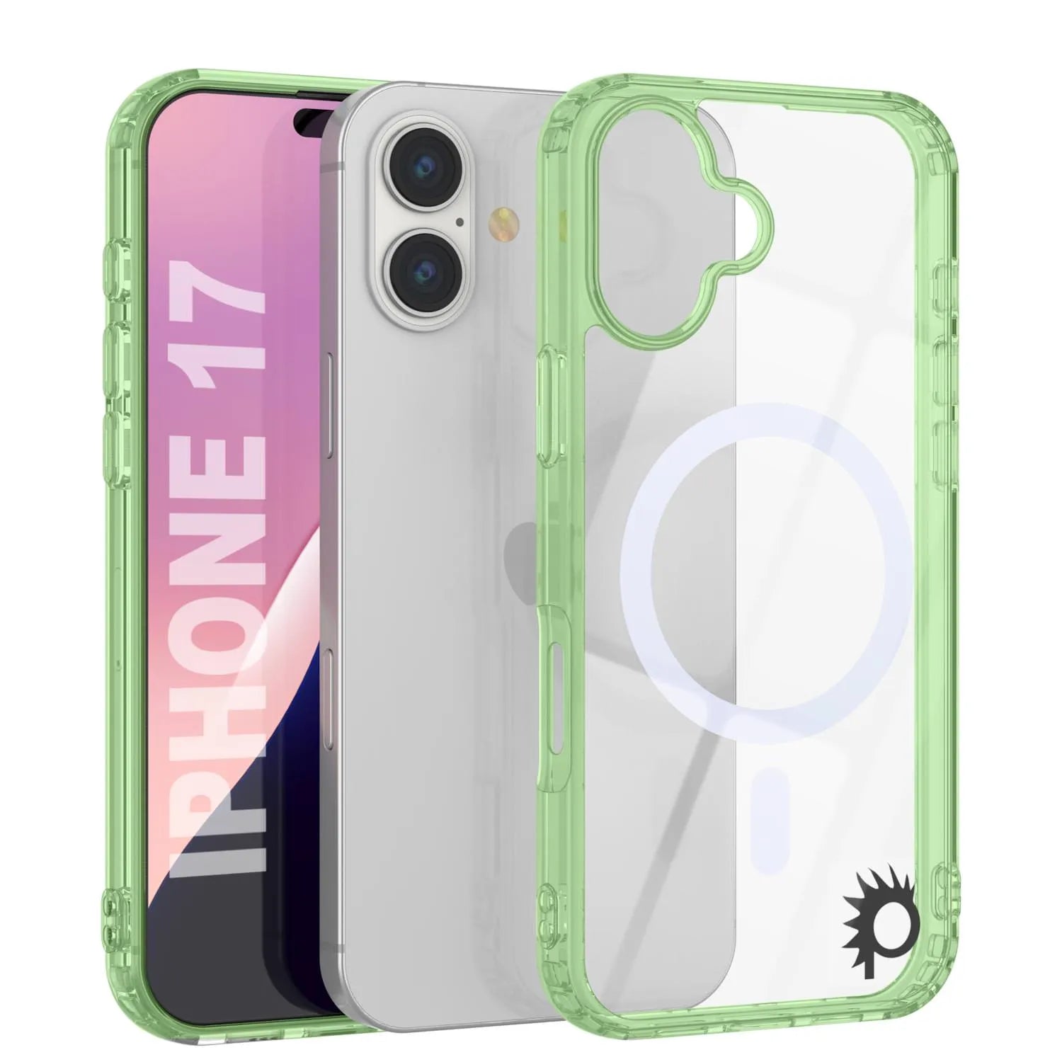Punkcase iPhone 17 Magnetic Wireless Charging Case [ClearMag Series][Green]