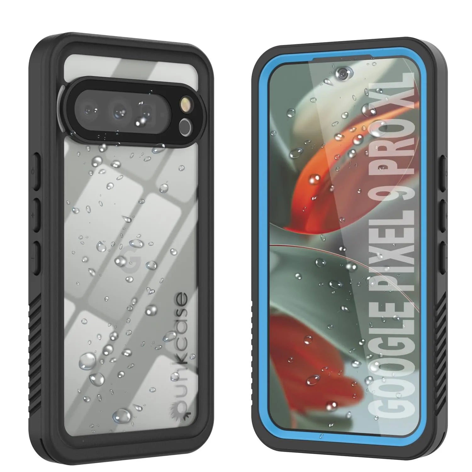 Google Pixel 9 Pro XL Waterproof Case, Punkcase [Extreme Series] Armor Cover W/ Built In Screen Protector [Light Blue]