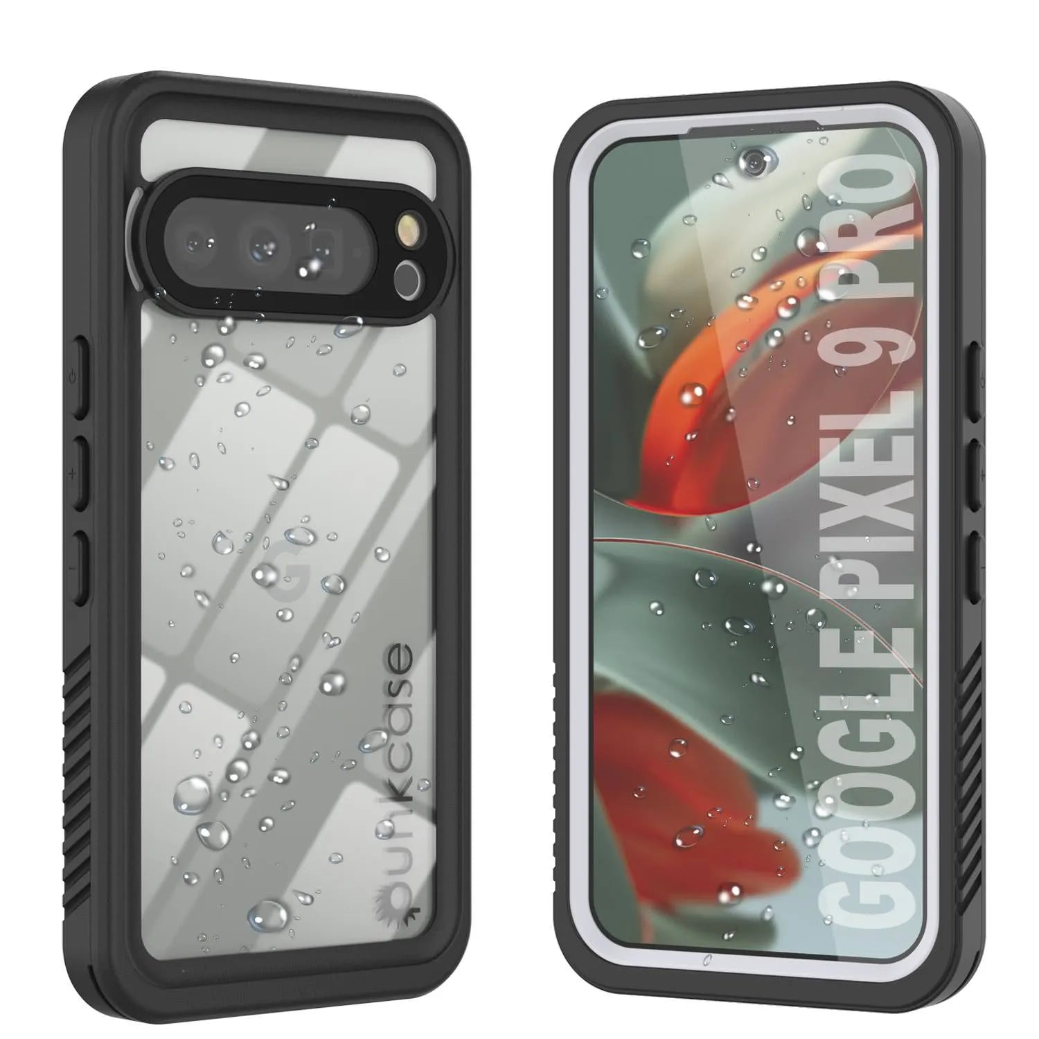 Google Pixel 9 Pro Waterproof Case, Punkcase [Extreme Series] Armor Cover W/ Built In Screen Protector [White]