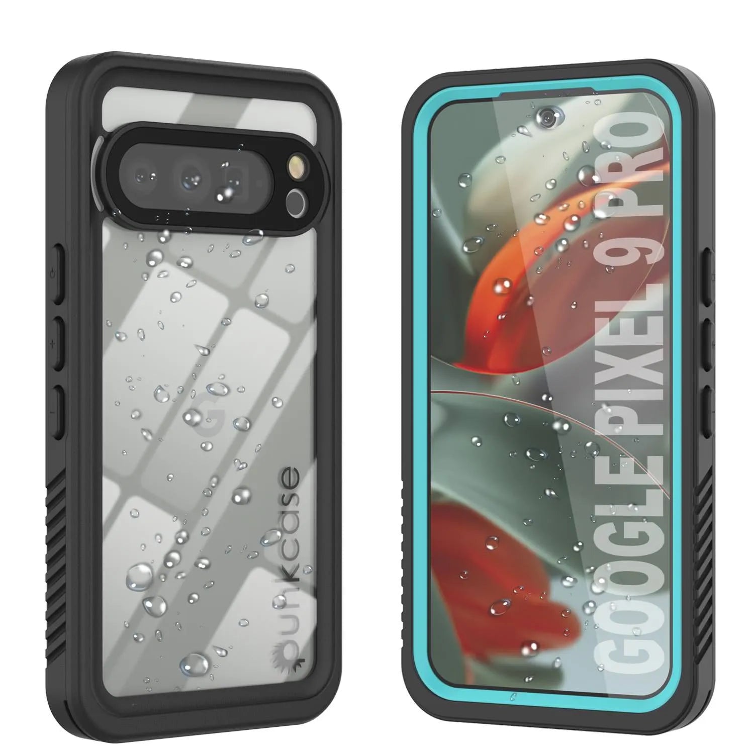 Google Pixel 9 Pro Waterproof Case, Punkcase [Extreme Series] Armor Cover W/ Built In Screen Protector [Teal]