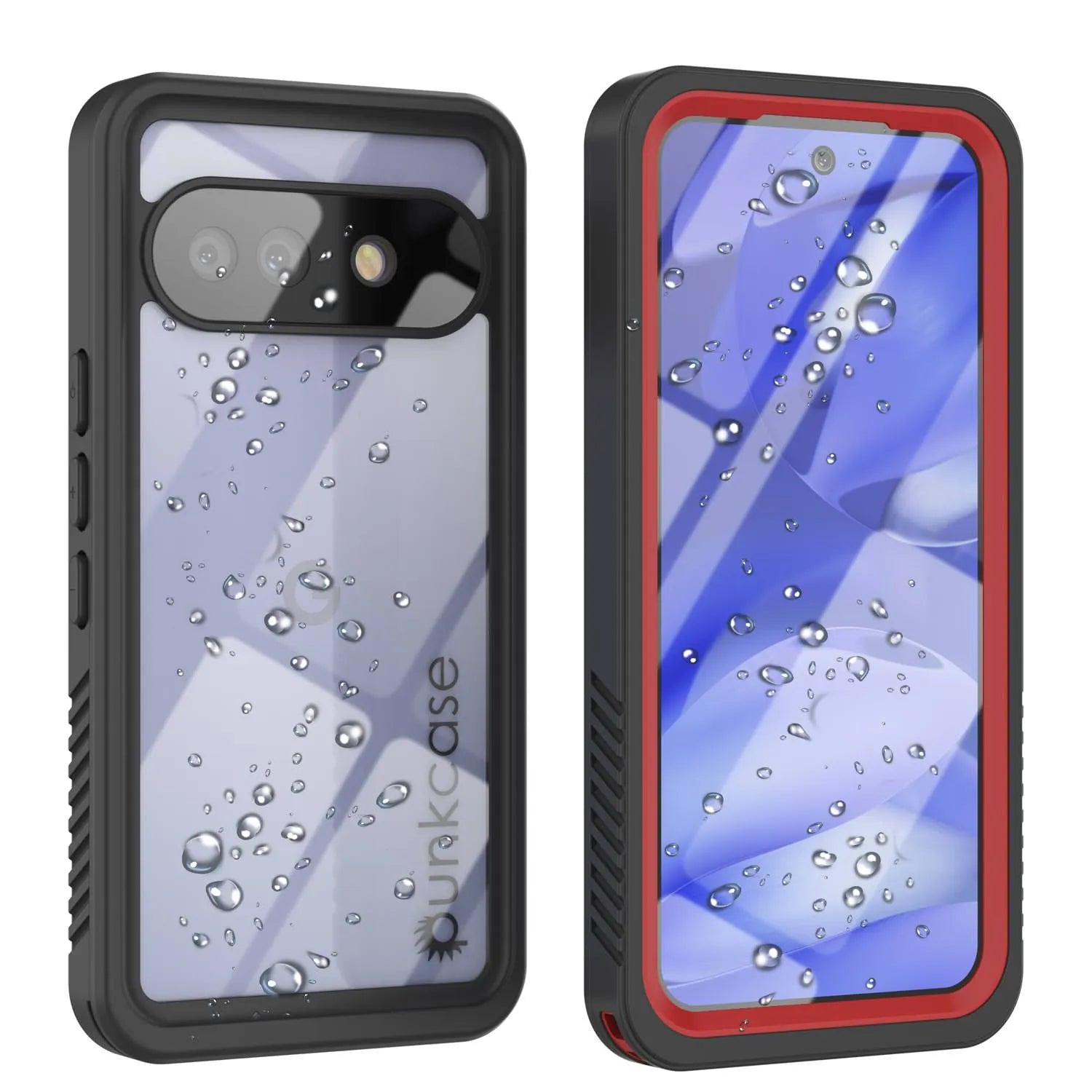Google Pixel 9a Waterproof Case, Punkcase [Extreme Series] Armor Cover W/ Built In Screen Protector [Red]