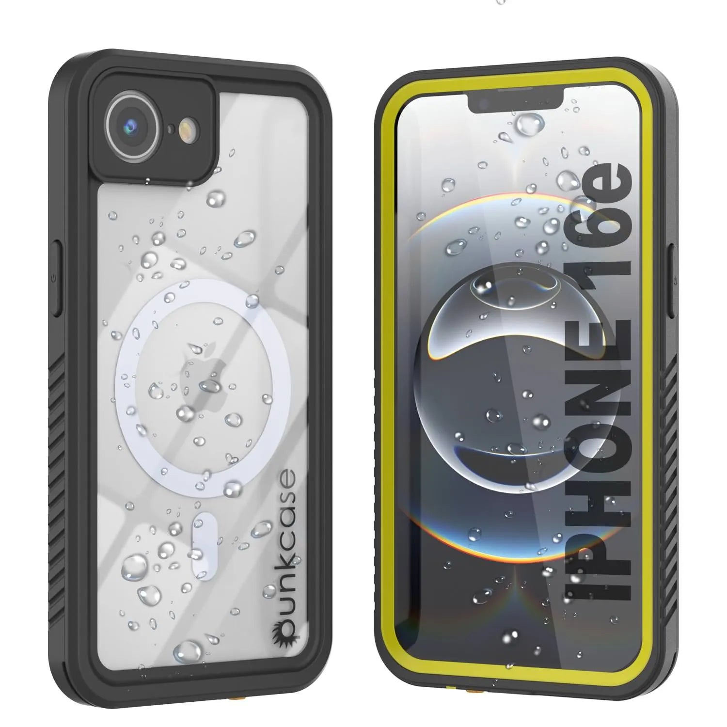 iPhone 16e  Waterproof Case, Punkcase [Extreme Mag Series] Armor Cover W/ Built In Screen Protector [Yellow]