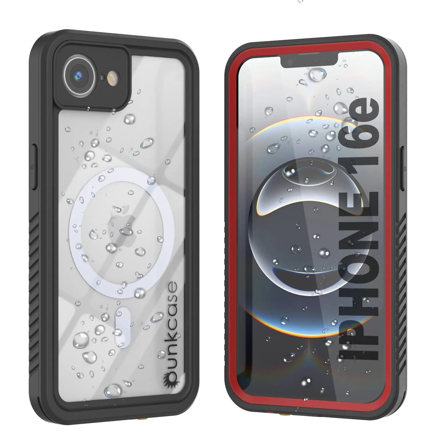 iPhone 16e  Waterproof Case, Punkcase [Extreme Mag Series] Armor Cover W/ Built In Screen Protector [Red]