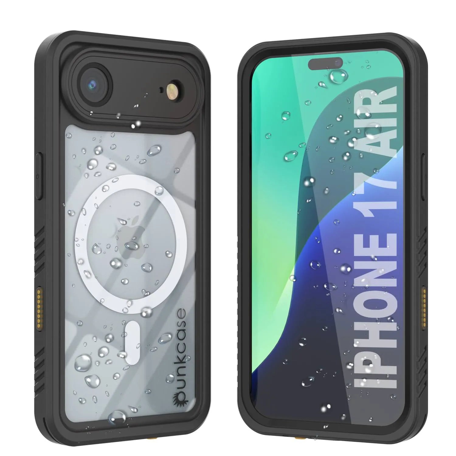 iPhone 17 Air Waterproof Case, Punkcase [Extreme Series] Armor Cover W/ Built In Screen Protector [Black]