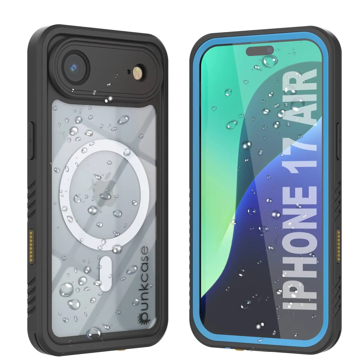 iPhone 17 Air Waterproof Case, Punkcase [Extreme Series] Armor Cover W/ Built In Screen Protector [Light Blue]
