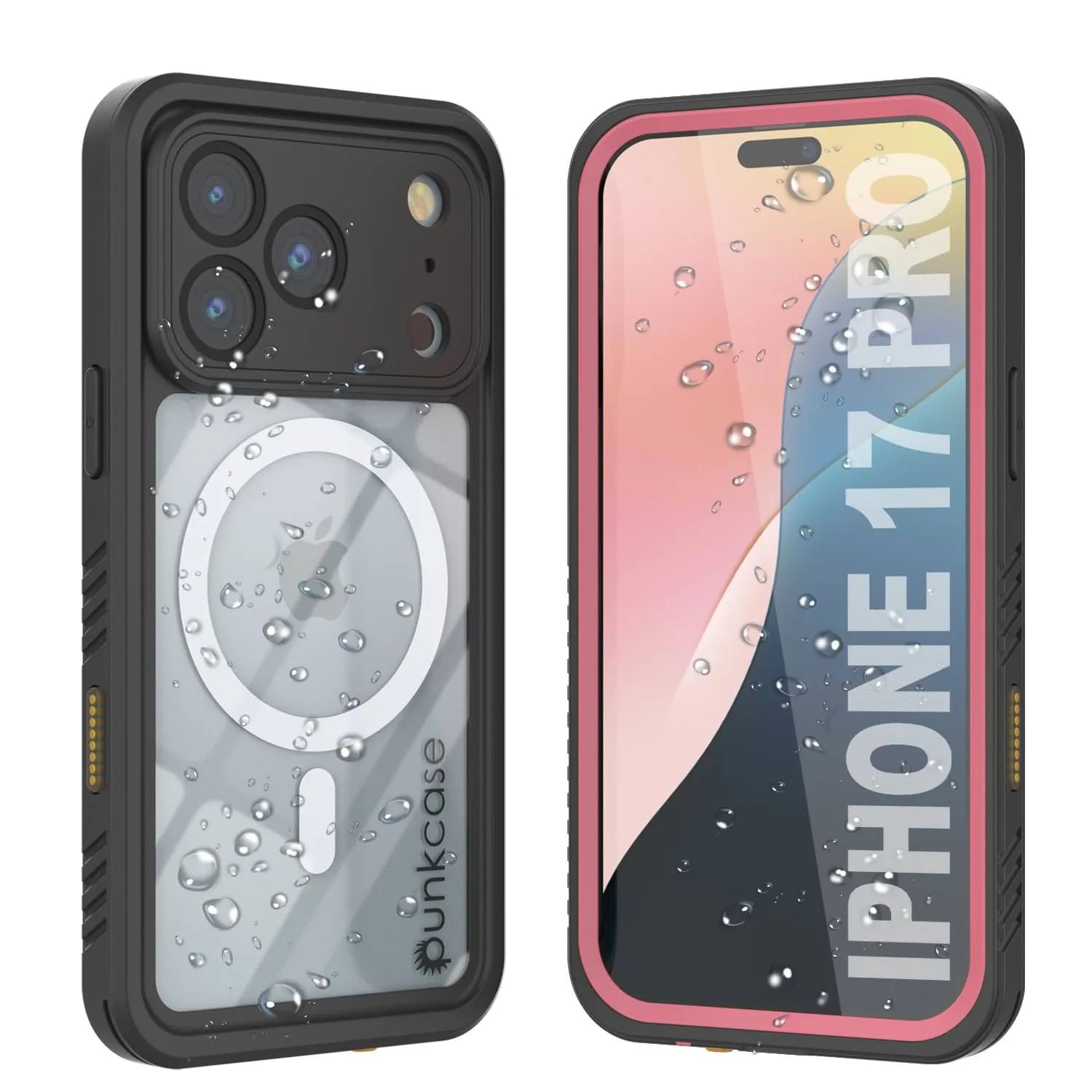 iPhone 17 Pro Waterproof Case, Punkcase [Extreme Mag Series] Armor Cover W/ Built In Screen Protector [Pink]