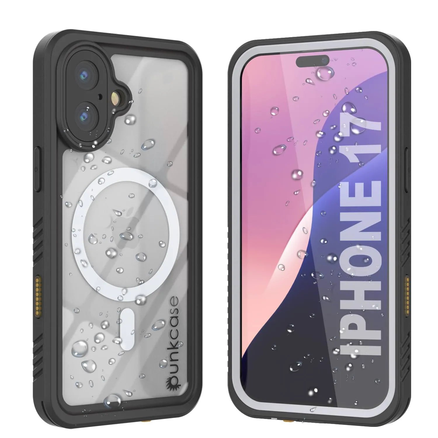 iPhone 17 Waterproof Case, Punkcase [Extreme Series] Armor Cover W/ Built In Screen Protector [White]
