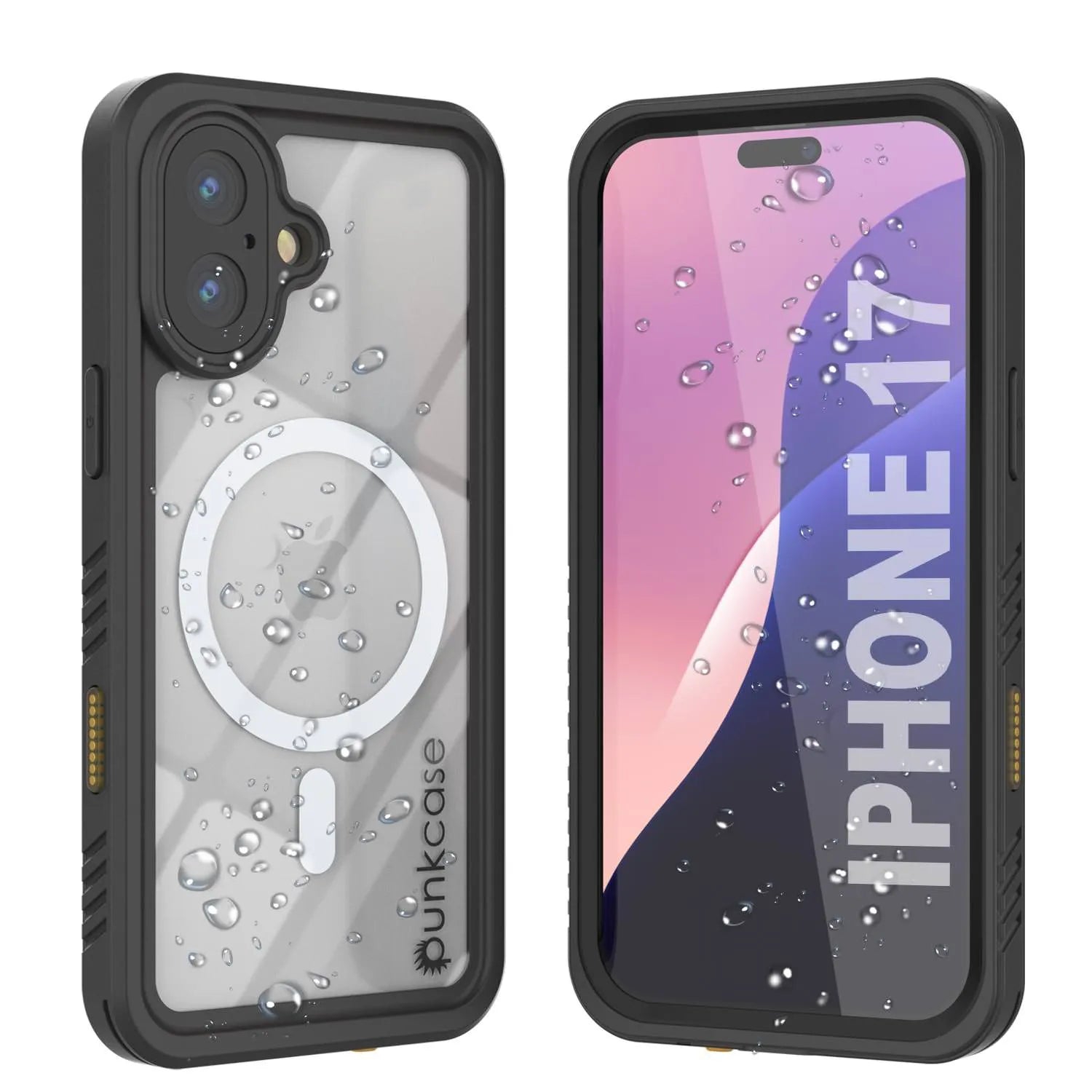 iPhone 17 Waterproof Case, Punkcase [Extreme Series] Armor Cover W/ Built In Screen Protector [Black]