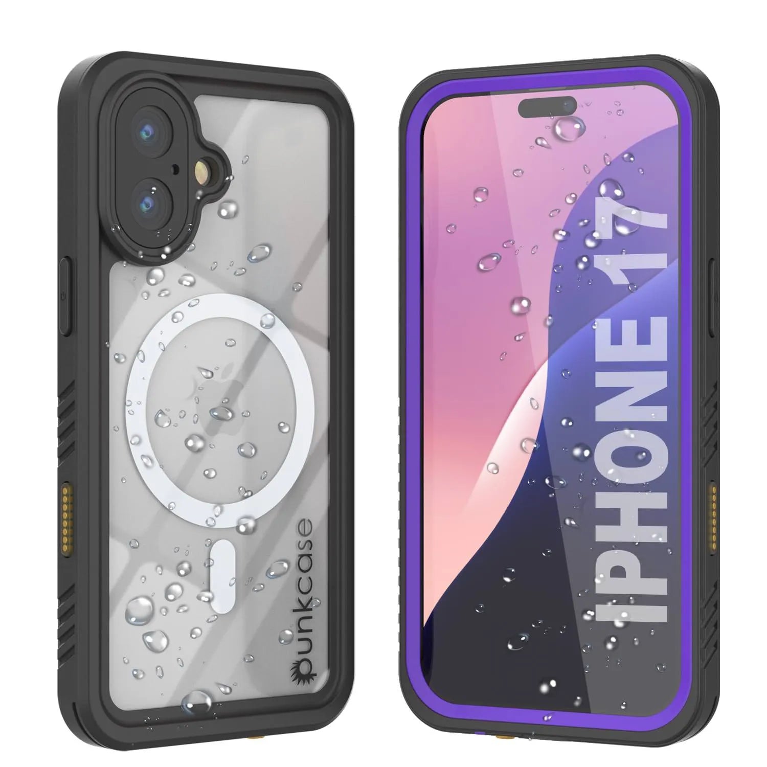iPhone 17 Waterproof Case, Punkcase [Extreme Series] Armor Cover W/ Built In Screen Protector [Purple]