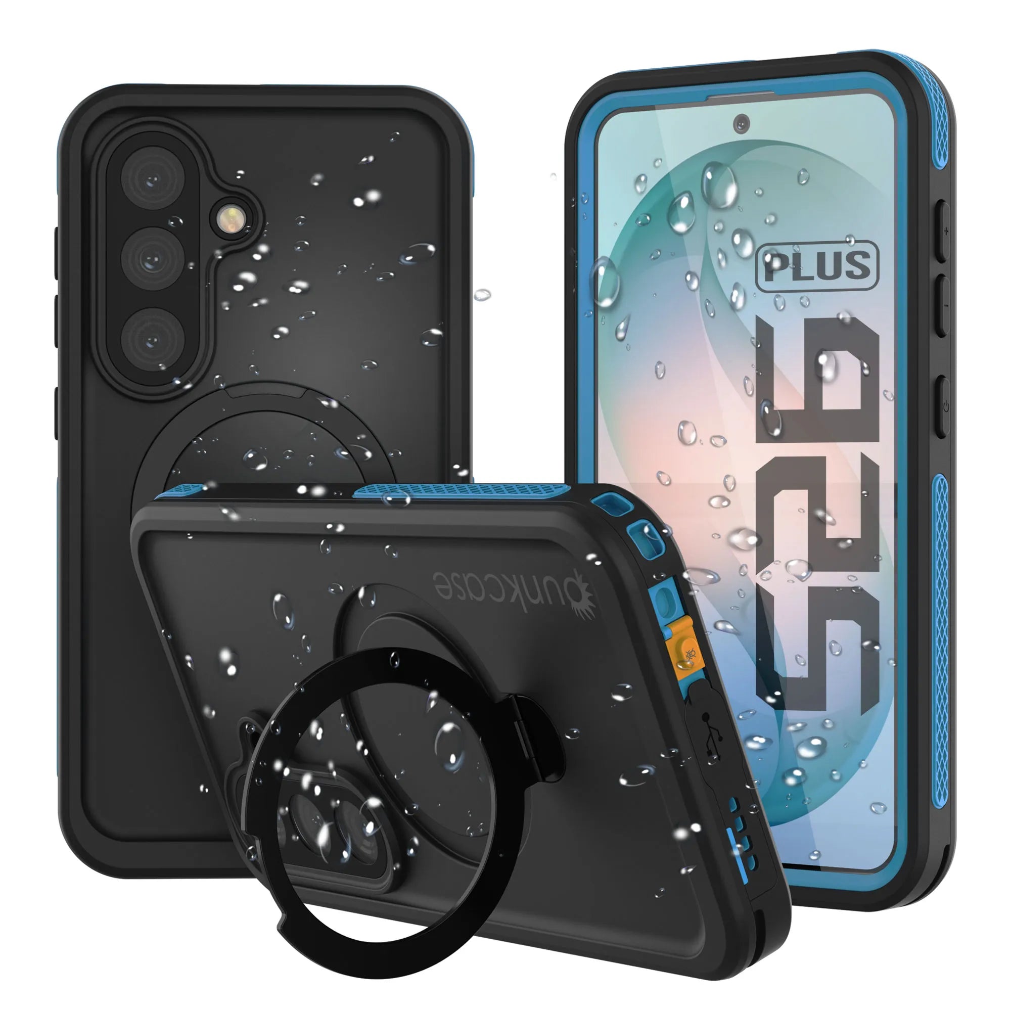 Galaxy S26 Plus Waterproof Case [Kickstud 2.0 Series] Protective IP68 Cover W/Screen Protector & Kickstand [Blue]