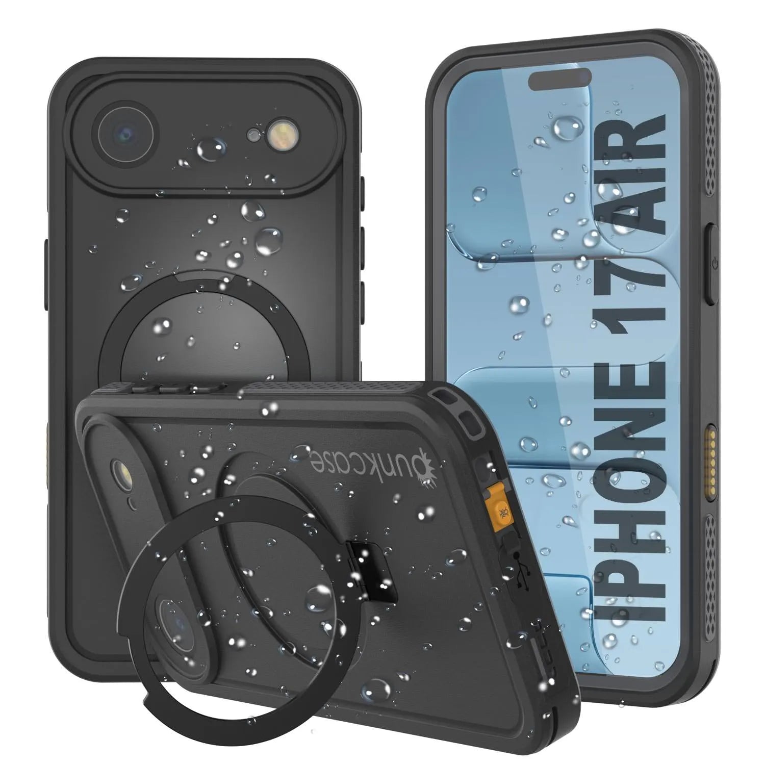 iPhone 17 Air Waterproof Case [Kickstud 2.0 Series] Protective IP68 Cover W/Screen Protector & Kickstand [Grey]