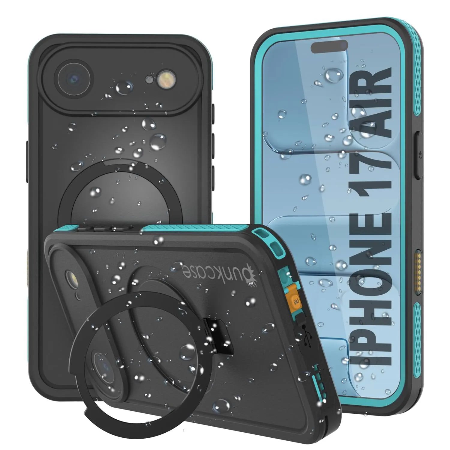 iPhone 17 Air Waterproof Case [Kickstud 2.0 Series] Protective IP68 Cover W/Screen Protector & Kickstand [Teal]