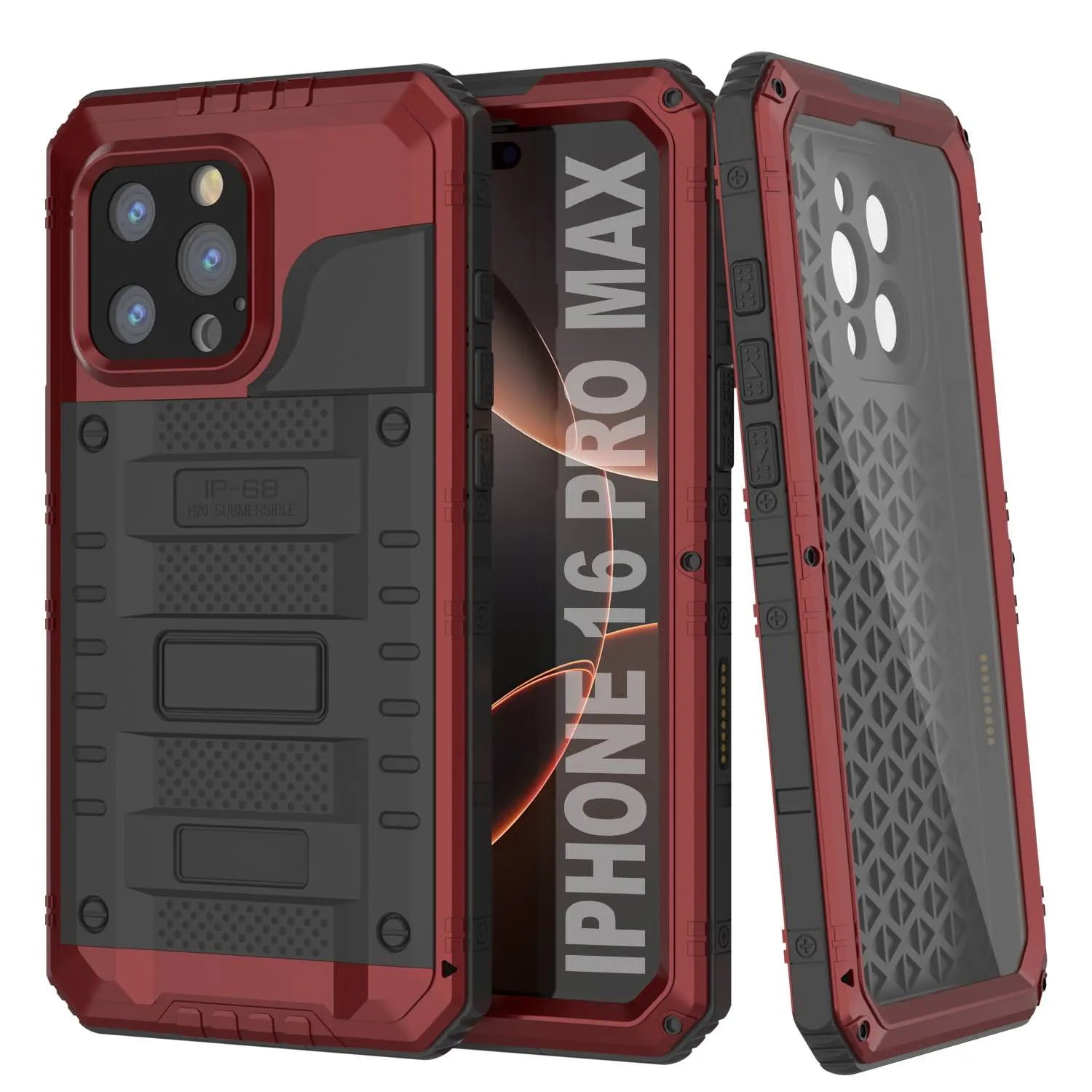 IPhone 16 Pro Max Case - Heavy Duty Clear Phone Case Slim Tpu Frame Bumper Scratch Resistant Protective Shockproof Cover Case Color Red