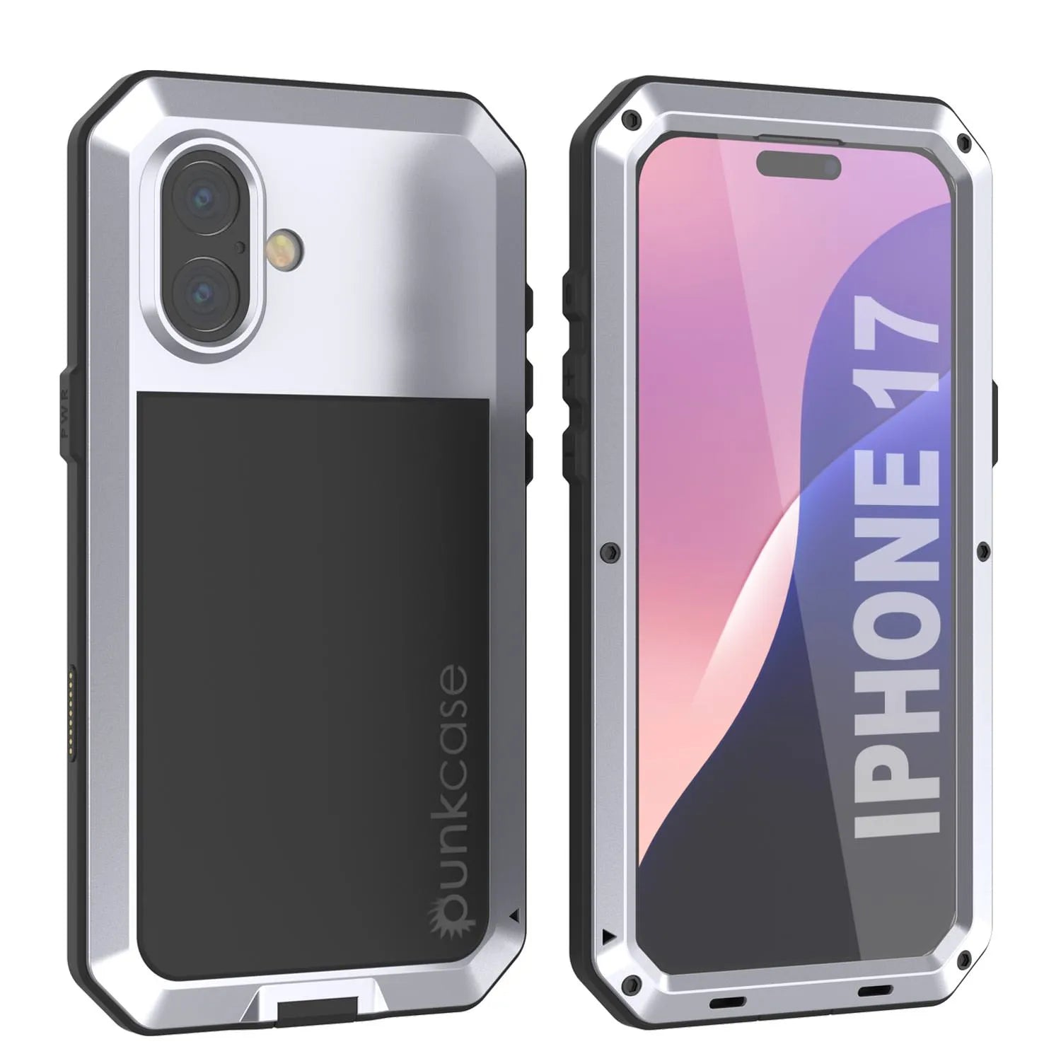 iPhone 17 Metal Case, Heavy Duty Military Grade Armor Cover [shock proof] Full Body Hard [White]