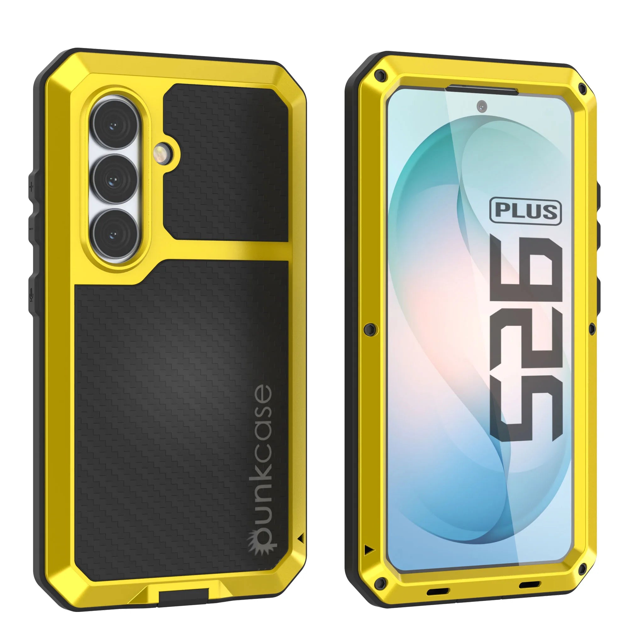 Galaxy S26 Plus Metal Case, Heavy Duty Military Grade Armor Cover [shock proof] Full Body Hard [Yellow]