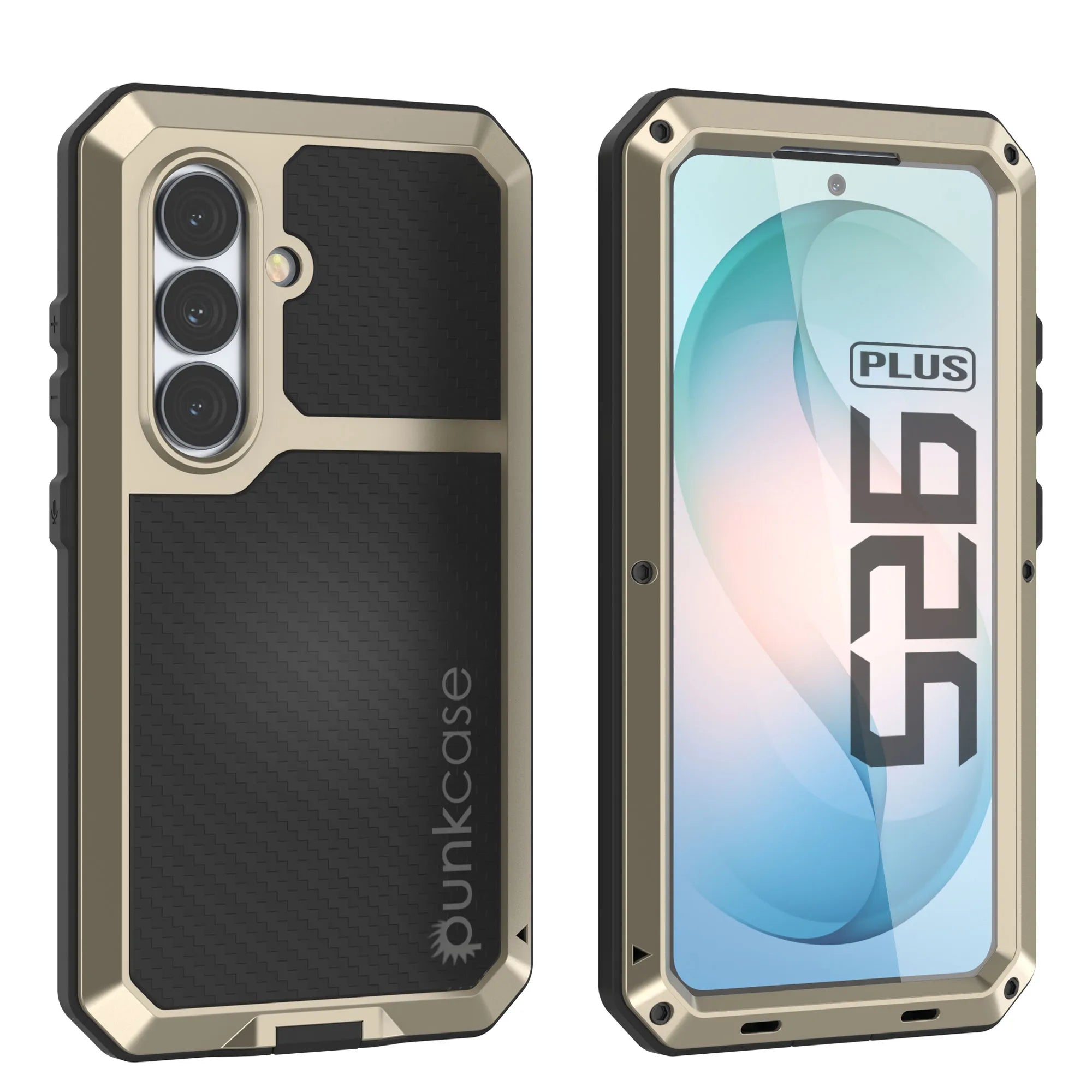 Galaxy S26 Plus Metal Case, Heavy Duty Military Grade Armor Cover [shock proof] Full Body Hard [Gold]