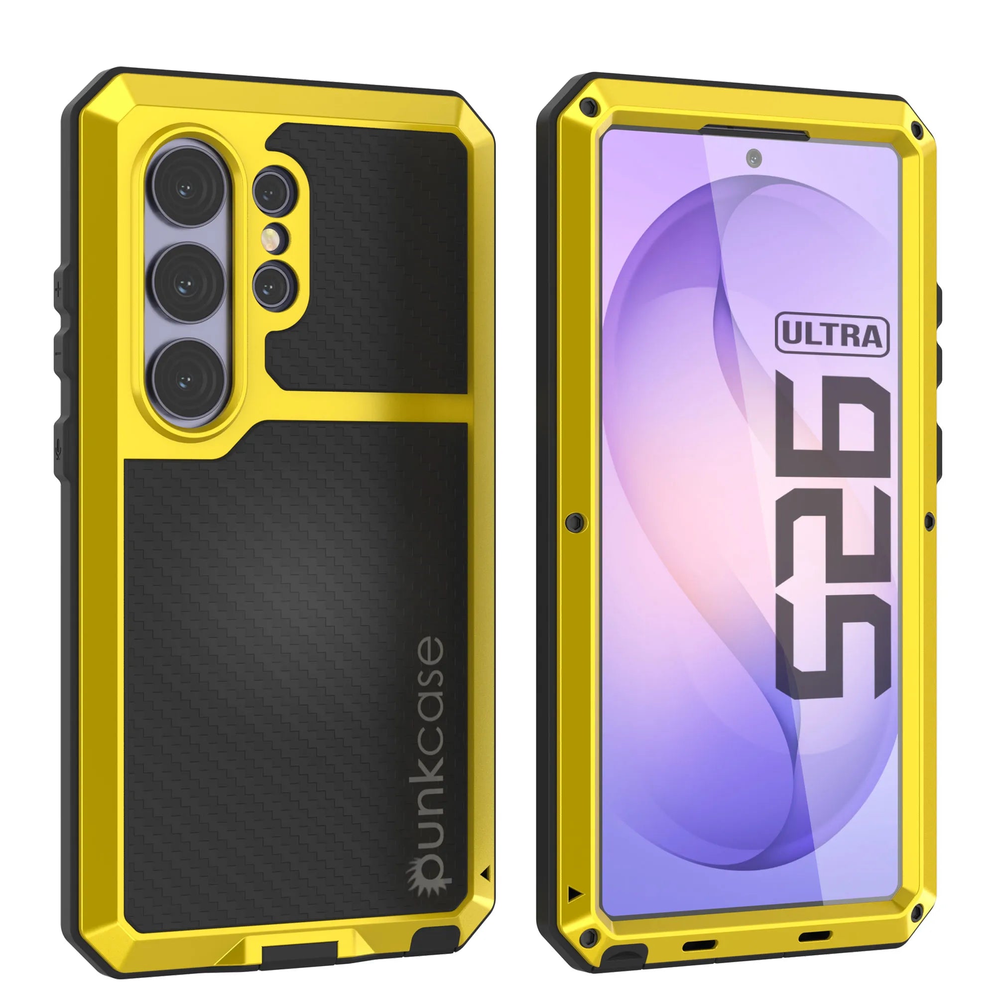 Galaxy S26 Ultra Metal Case, Heavy Duty Military Grade Armor Cover [shock proof] Full Body Hard [Yellow]