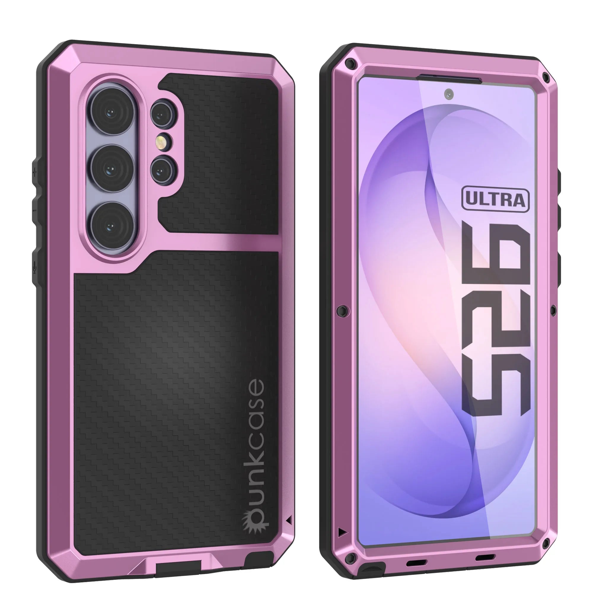 Galaxy S26 Ultra Metal Case, Heavy Duty Military Grade Armor Cover [shock proof] Full Body Hard [Pink]