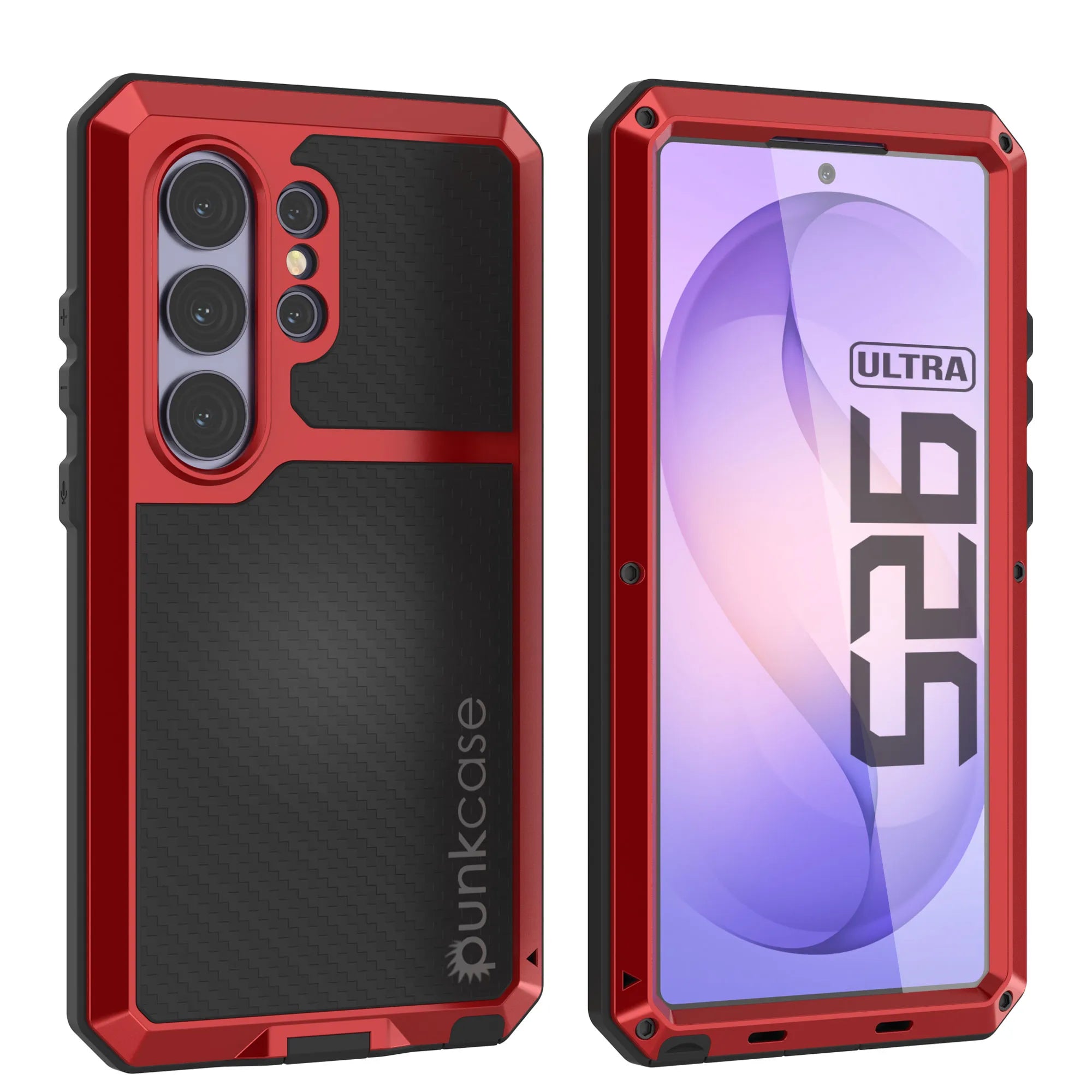 Galaxy S26 Ultra Metal Case, Heavy Duty Military Grade Armor Cover [shock proof] Full Body Hard [Red]
