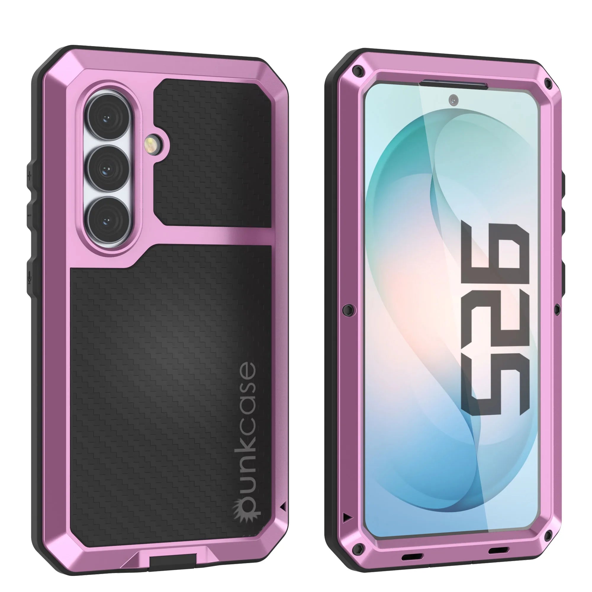 Galaxy S26 Metal Case, Heavy Duty Military Grade Armor Cover [shock proof] Full Body Hard [Pink]