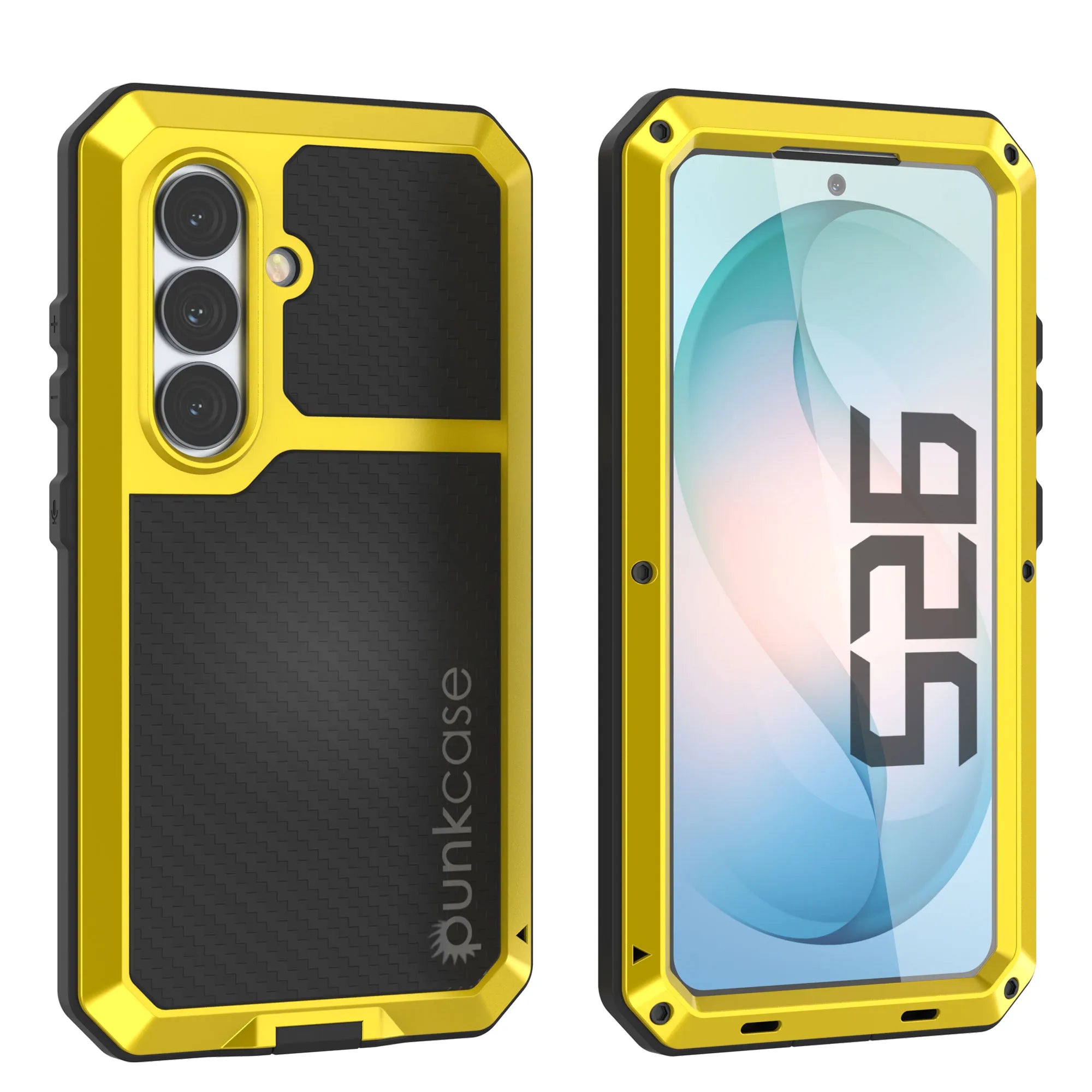 Galaxy S26 Metal Case, Heavy Duty Military Grade Armor Cover [shock proof] Full Body Hard [Yellow]