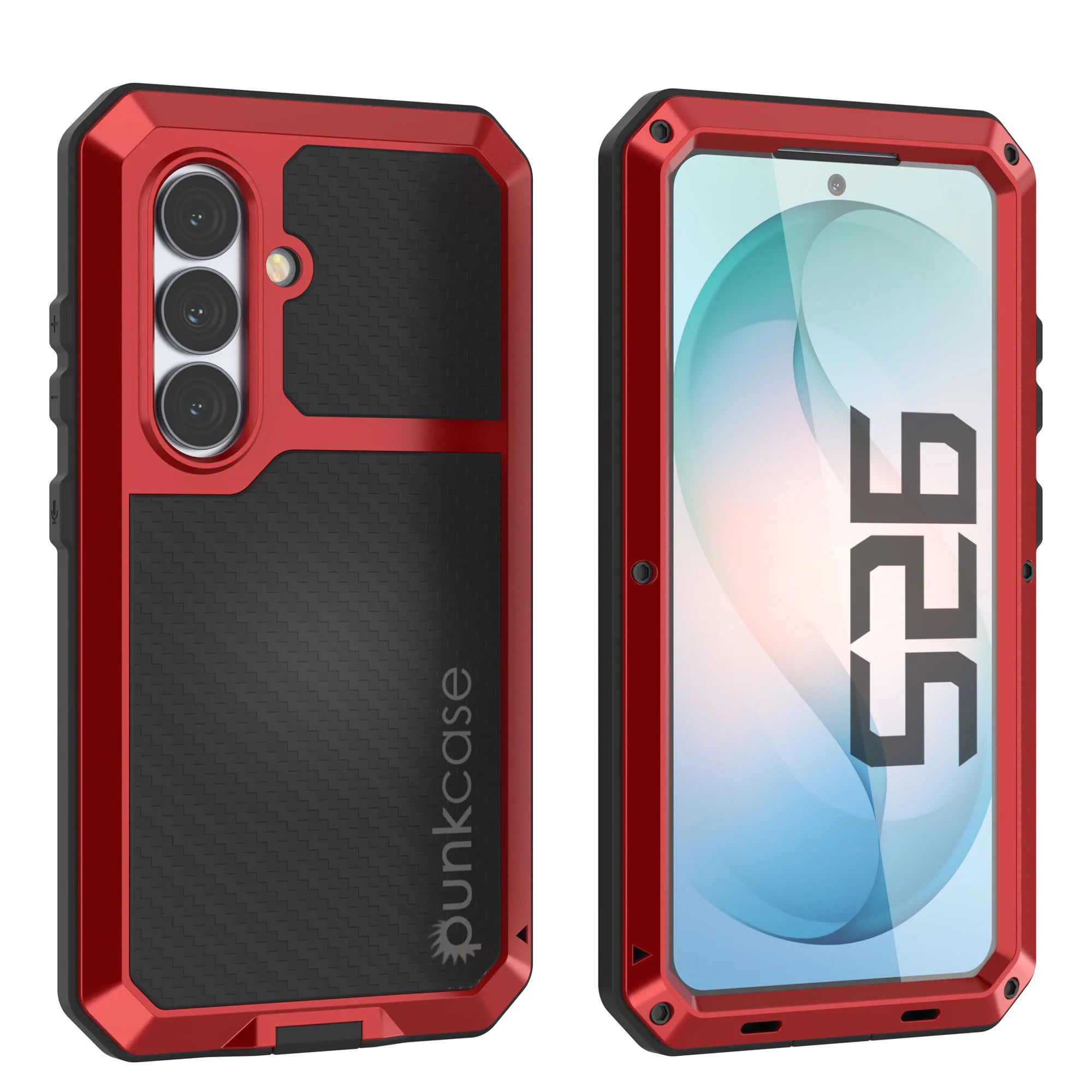 Galaxy S26 Metal Case, Heavy Duty Military Grade Armor Cover [shock proof] Full Body Hard [Red]