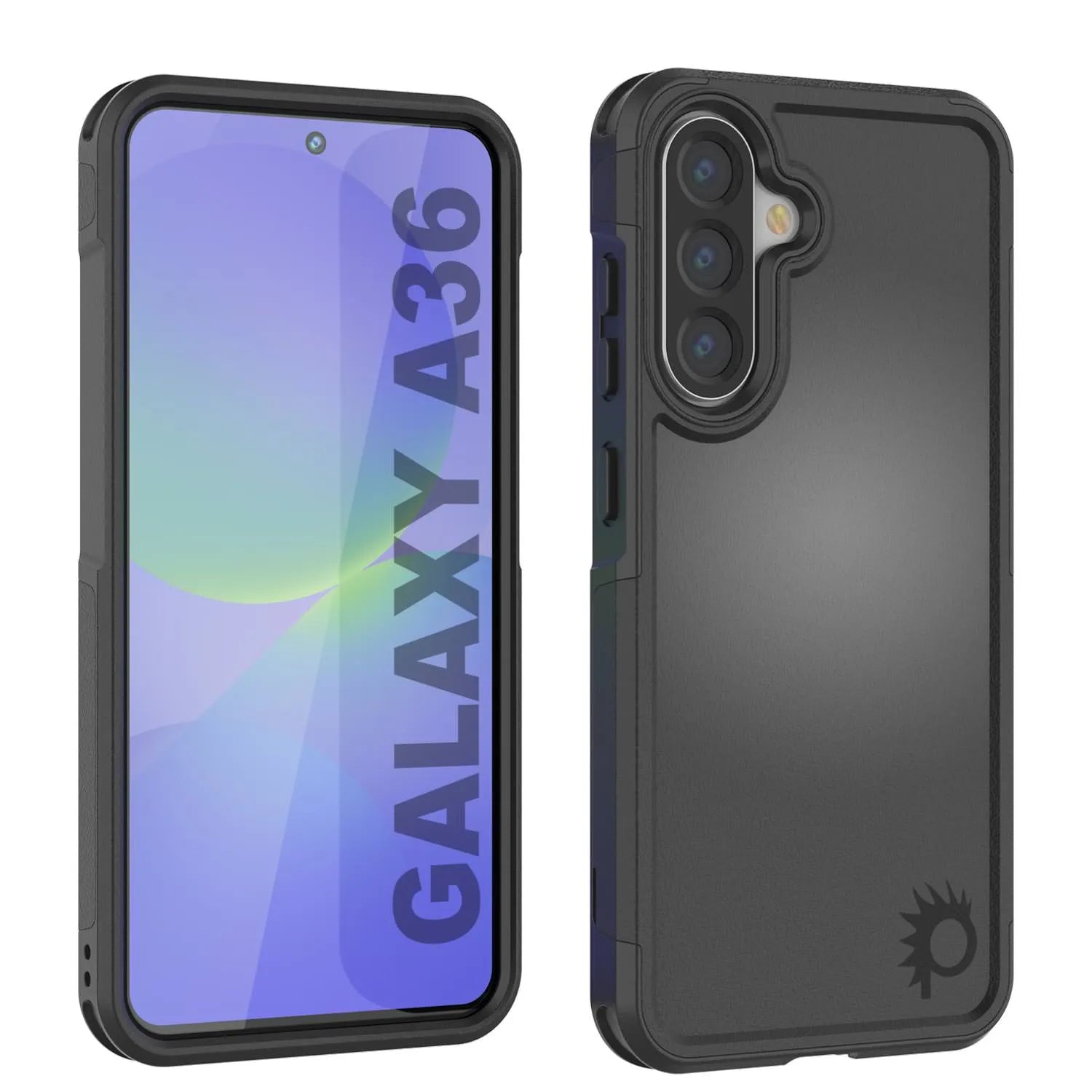 PunkCase Galaxy A36 Case, [Spartan 2.0 Series] Clear Rugged Heavy Duty Cover [Black]