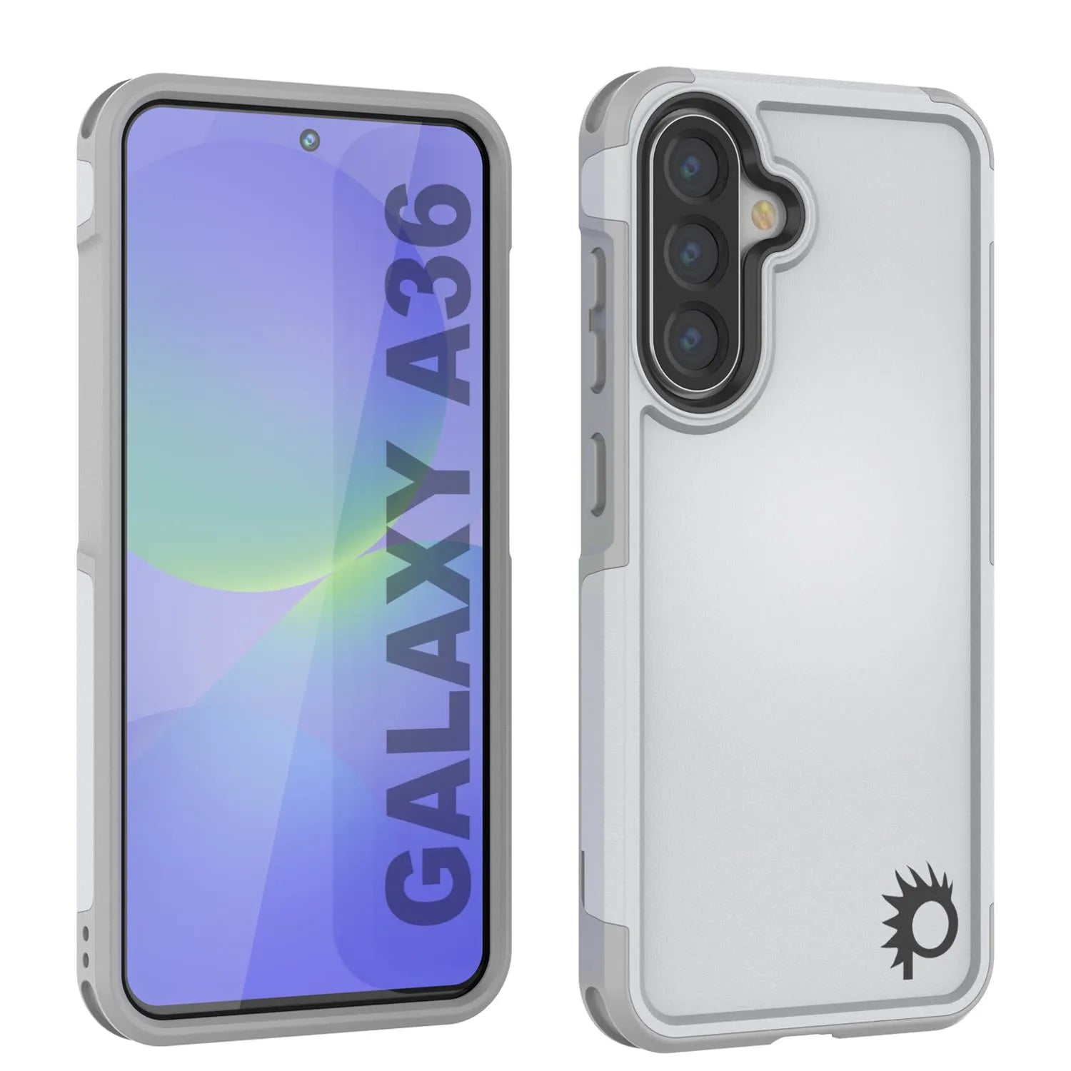 PunkCase Galaxy A36 Case, [Spartan 2.0 Series] Clear Rugged Heavy Duty Cover [White]