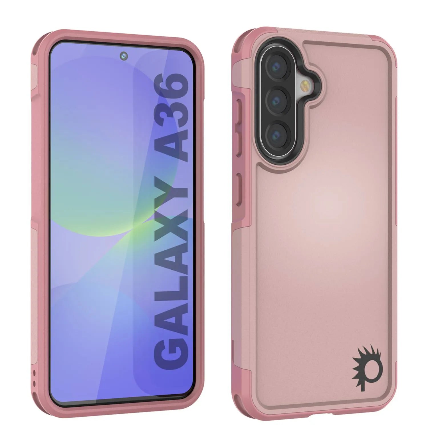 PunkCase Galaxy A36 Case, [Spartan 2.0 Series] Clear Rugged Heavy Duty Cover [Pink]