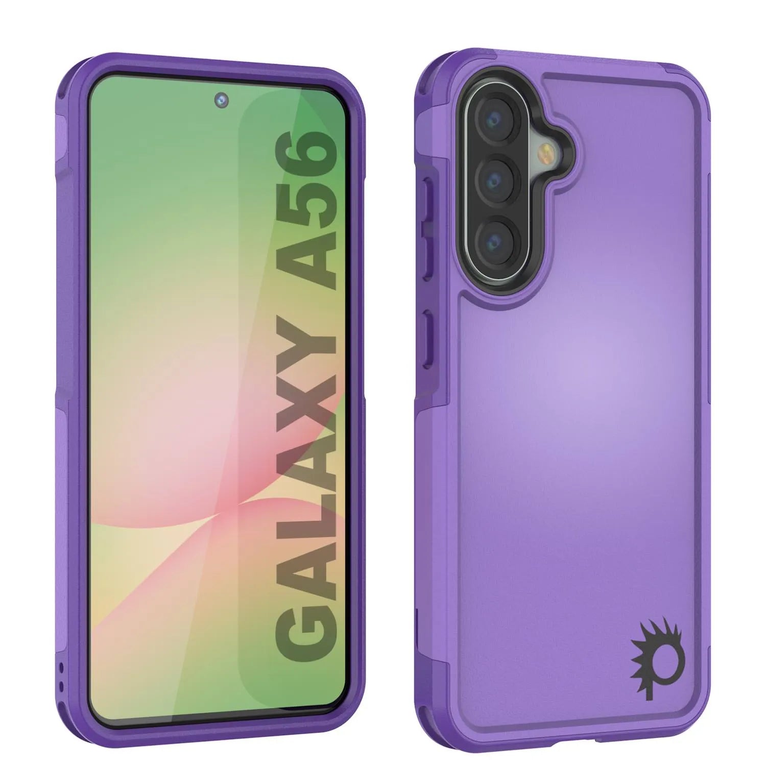 PunkCase Galaxy A56 Case, [Spartan 2.0 Series] Clear Rugged Heavy Duty Cover [Purple]