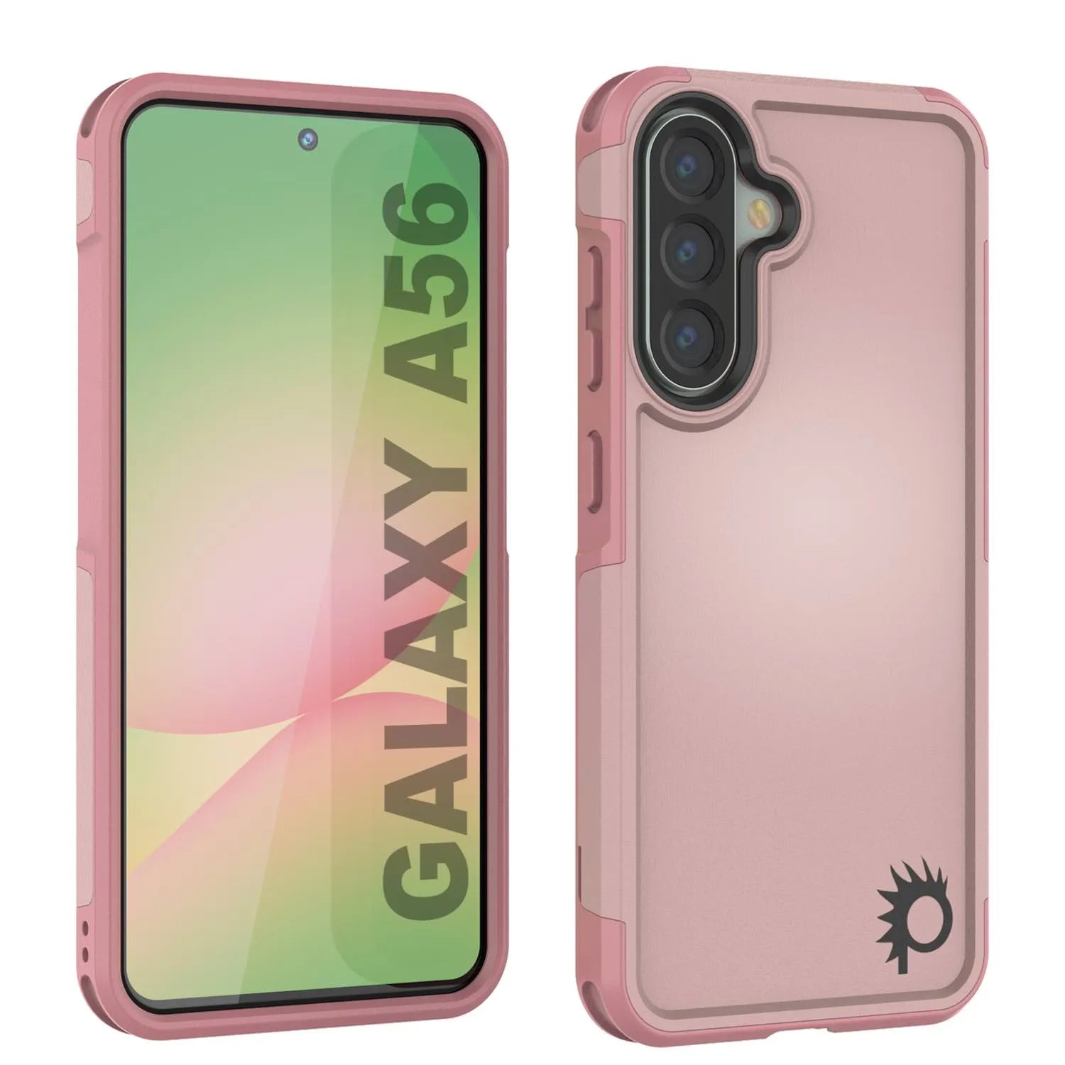 PunkCase Galaxy A56 Case, [Spartan 2.0 Series] Clear Rugged Heavy Duty Cover [Pink]
