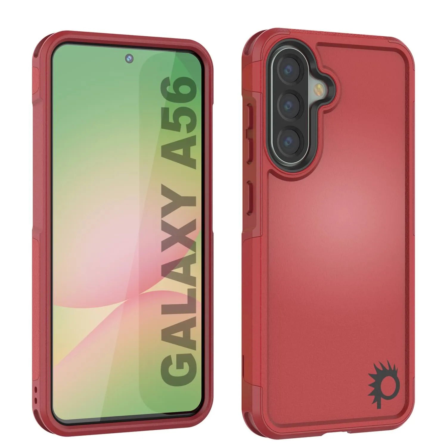 PunkCase Galaxy A56 Case, [Spartan 2.0 Series] Clear Rugged Heavy Duty Cover [Red]