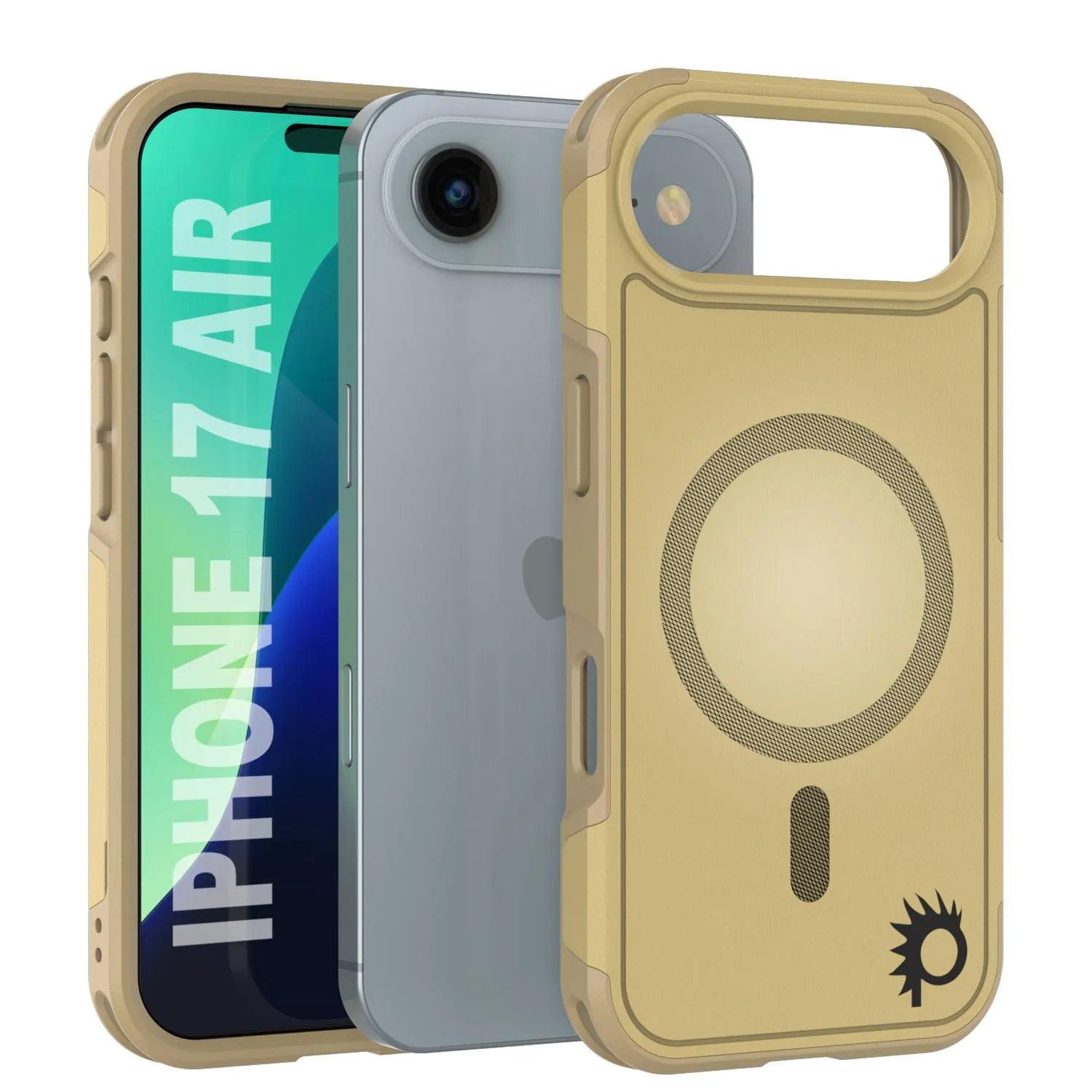 PunkCase iPhone 17 Air Case, [Spartan 2.0 Series] Clear Rugged Heavy Duty Cover W/Built in Screen Protector [yellow]