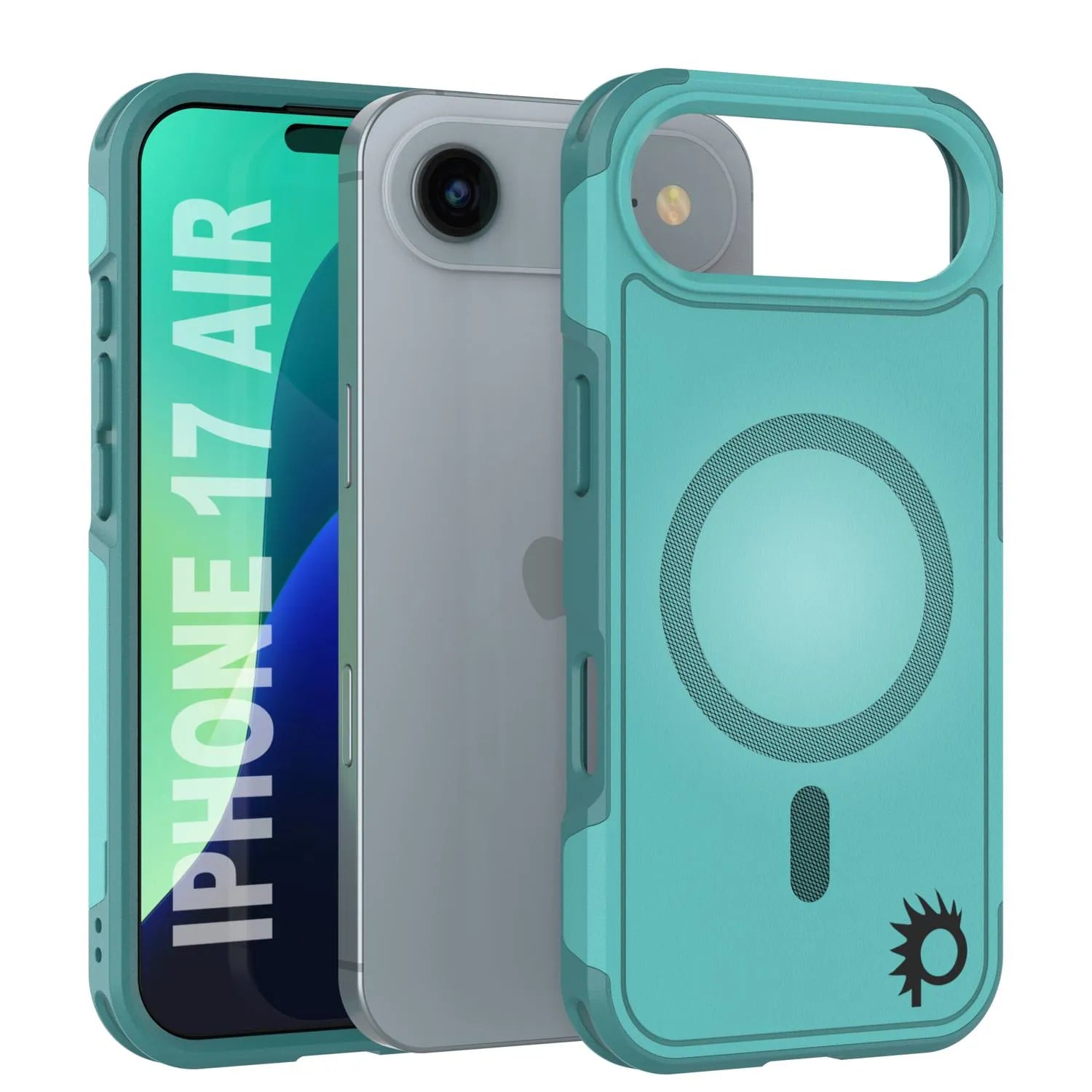 PunkCase iPhone 17 Air Case, [Spartan 2.0 Series] Clear Rugged Heavy Duty Cover W/Built in Screen Protector [Blue]