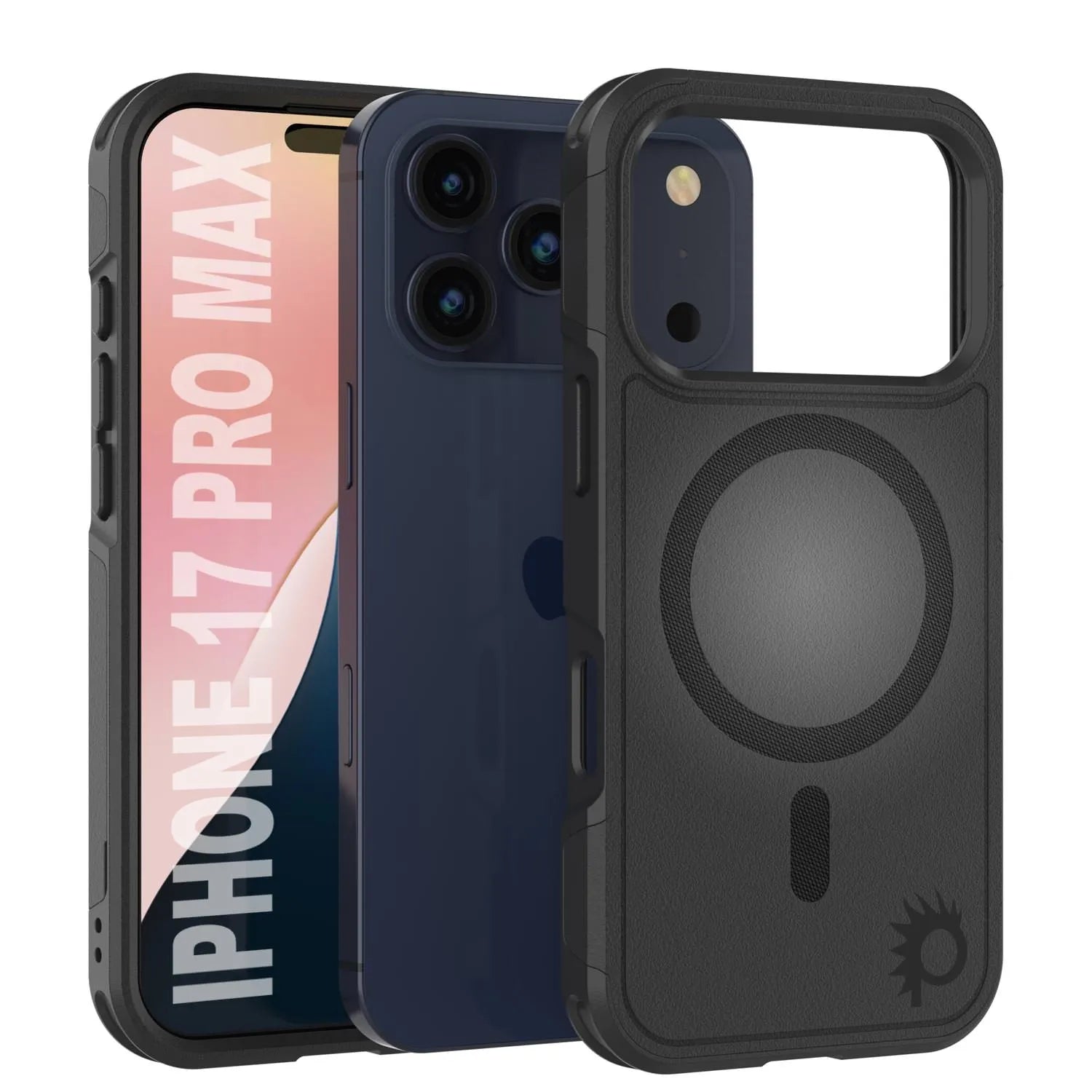 PunkCase iPhone 17 Pro Max Case, [Spartan 2.0 Series] Clear Rugged Heavy Duty Cover W/Built in Screen Protector [Black]