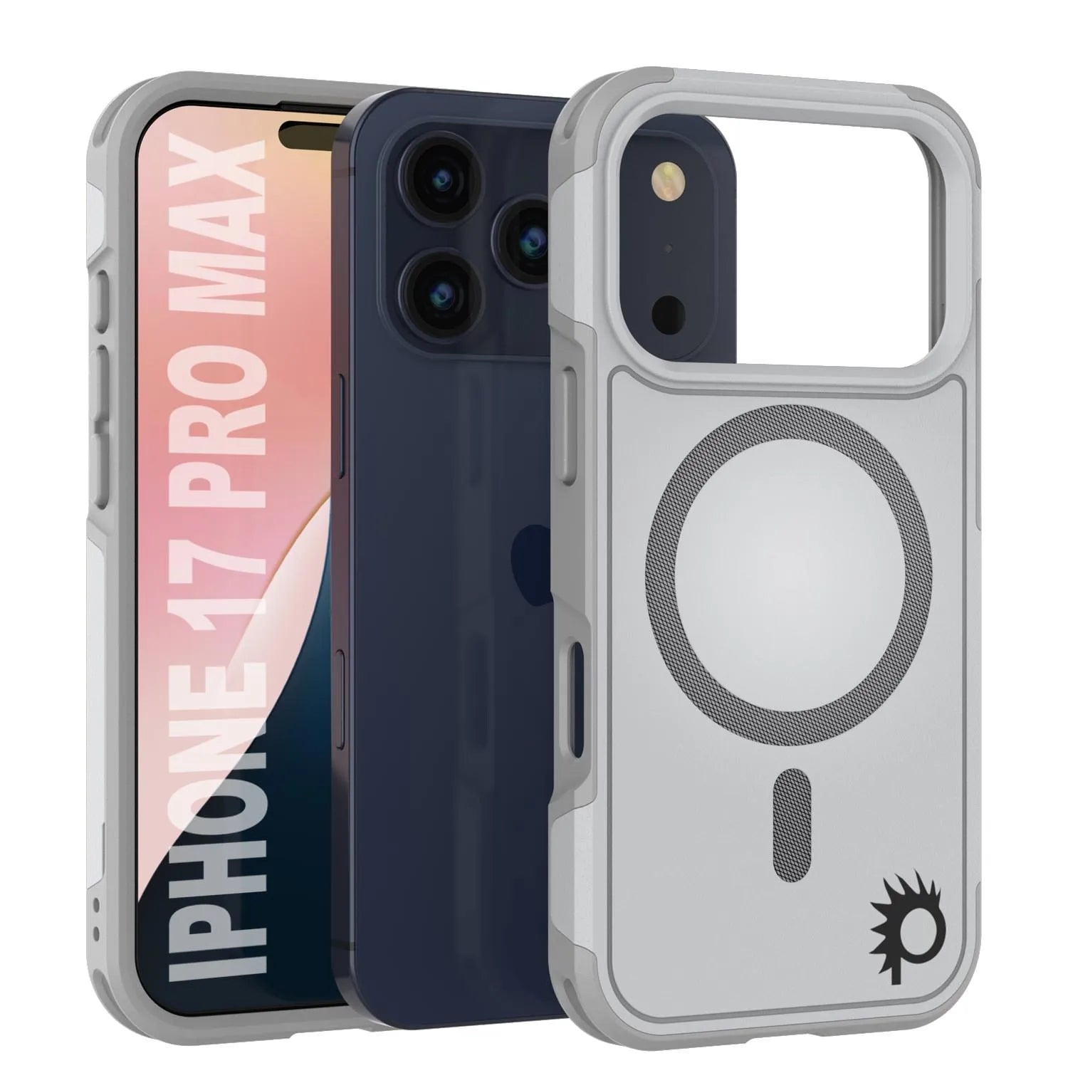 PunkCase iPhone 17 Pro Max Case, [Spartan 2.0 Series] Clear Rugged Heavy Duty Cover W/Built in Screen Protector [white]