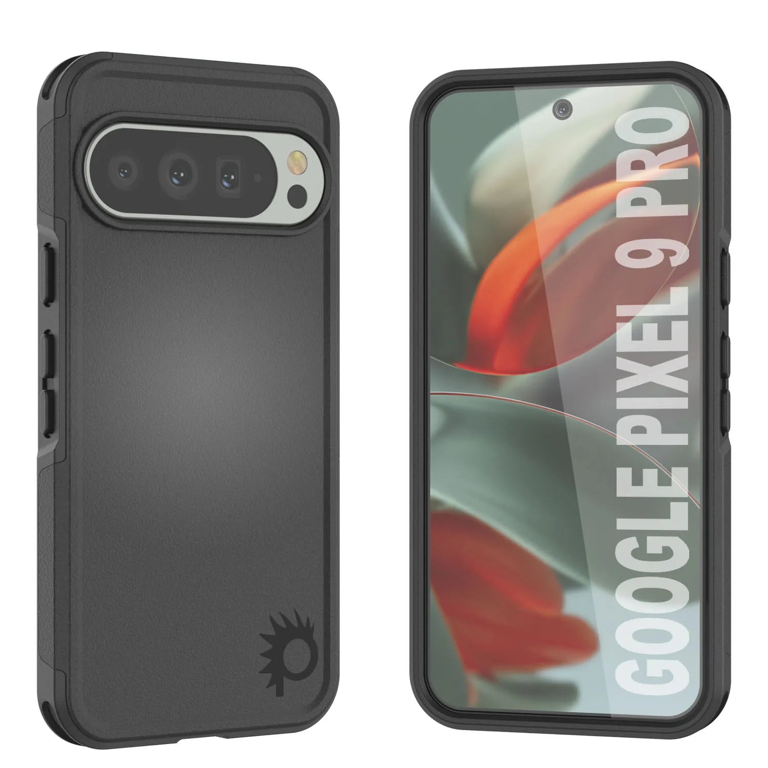 PunkCase Google Pixel 9 Pro Case, [Spartan 2.0 Series] Clear Rugged Heavy Duty Cover W/Built in Screen Protector [Black]