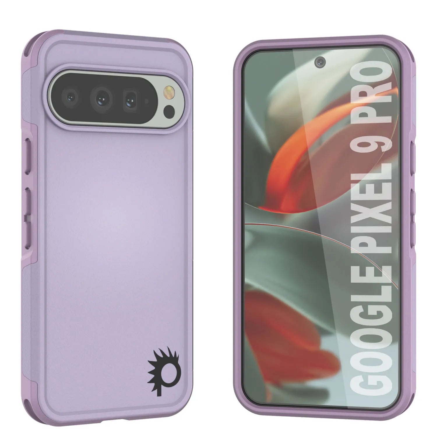 PunkCase Google Pixel 9 Pro Case, [Spartan 2.0 Series] Clear Rugged Heavy Duty Cover W/Built in Screen Protector [Lilac]